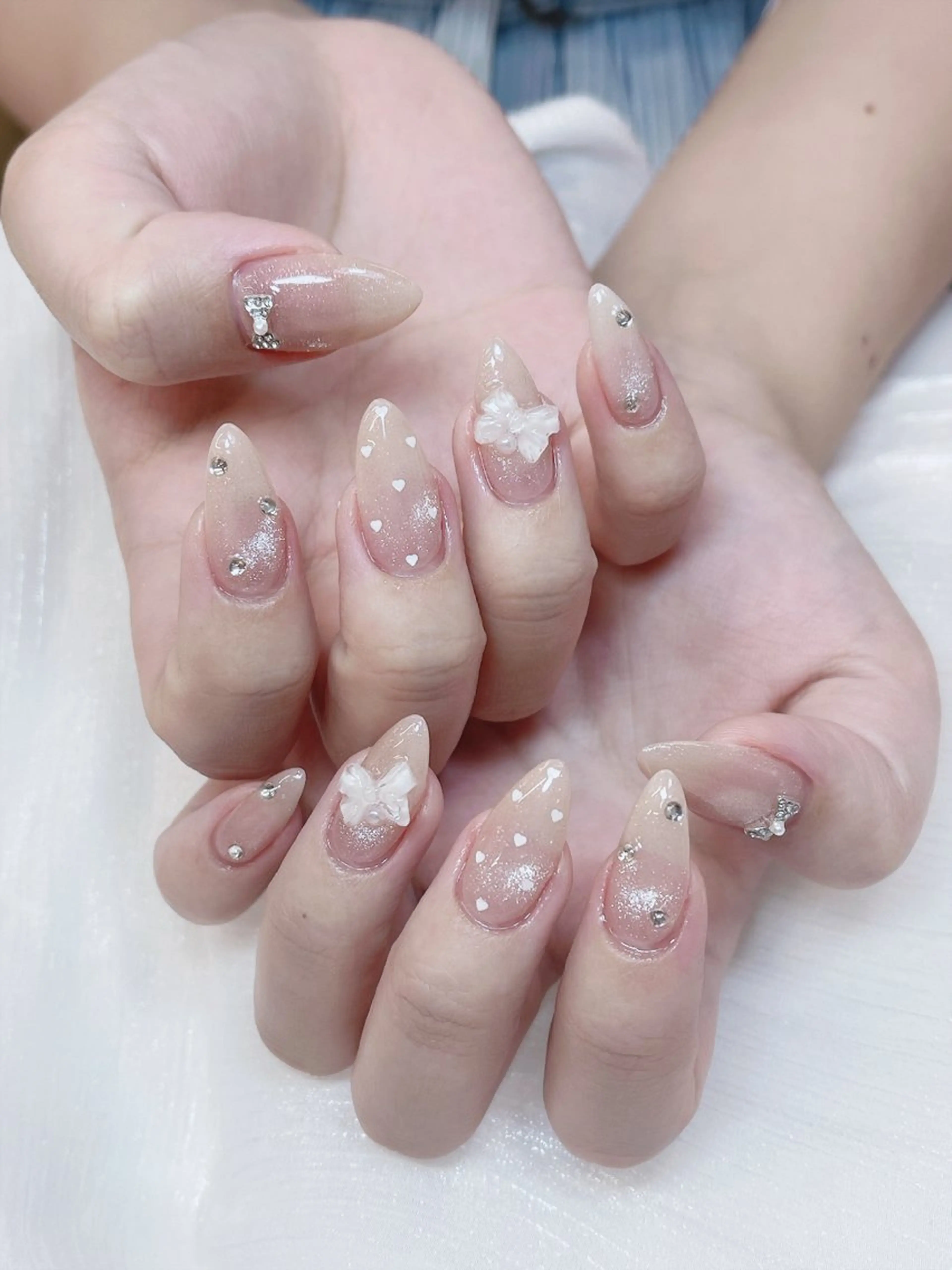 ネイル チークネイル 成人式 フレンチネイル グラデーション 氷ネイル・うるうるネイル ハンドネイル DUO MI nail salonのネイルデザイン