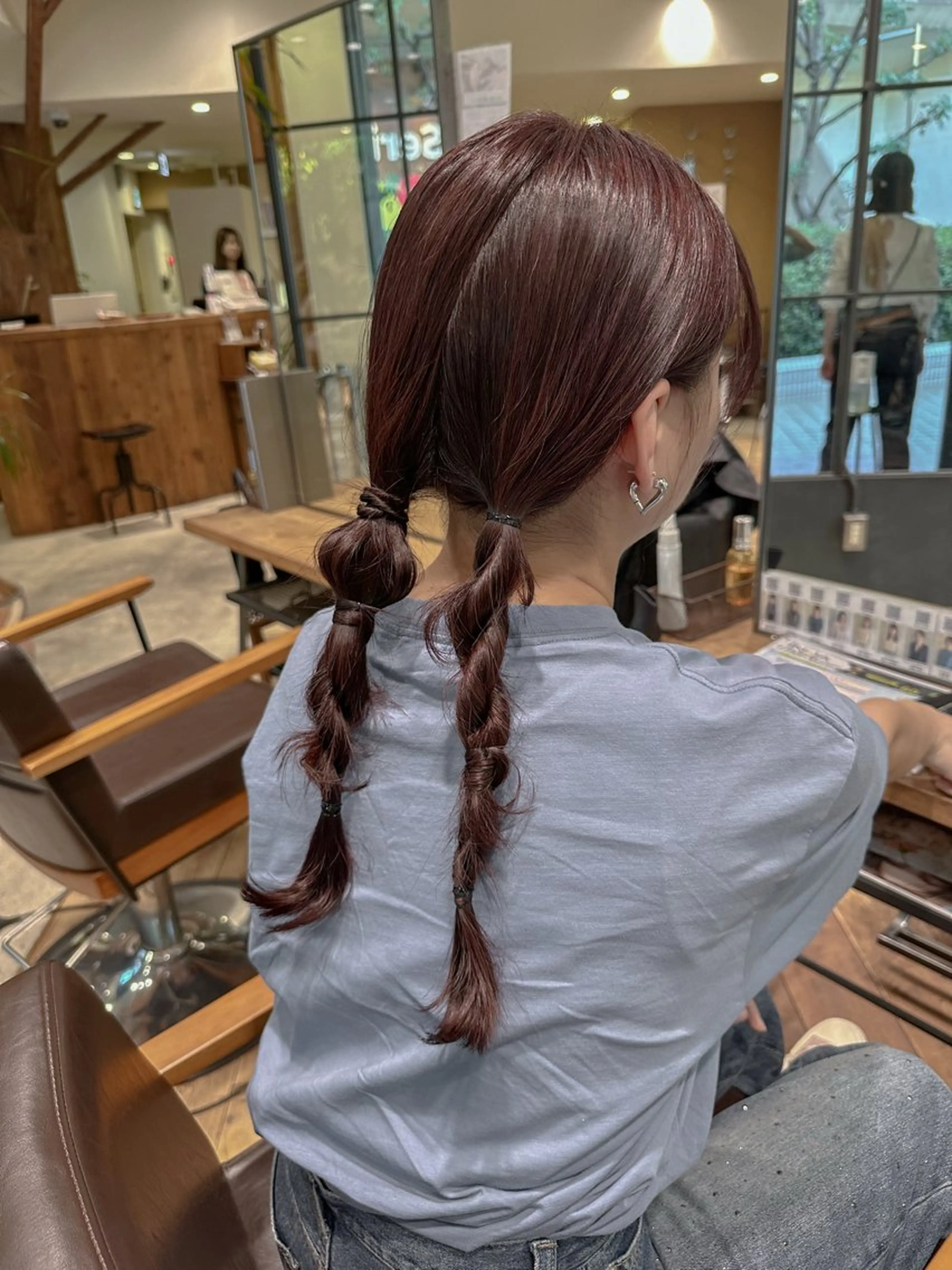 セミロング ヘアカラー 平野恵/透明感カラー ブリーチ/ボブのヘアスタイル