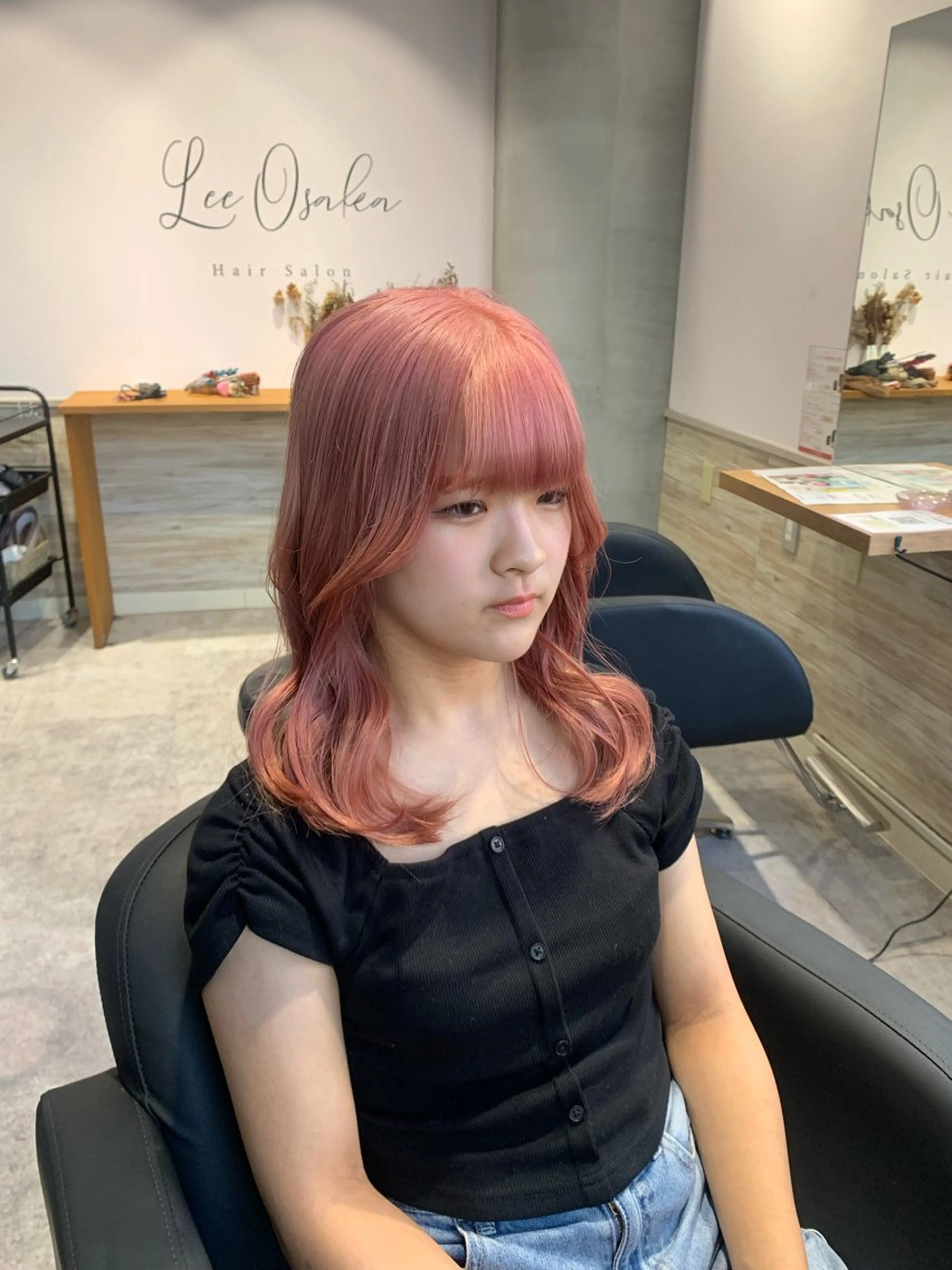 ミディアム カット ヘアカラー トリートメント 🎀韓国風顔周り× 透明感/梅田/アリサのヘアスタイル