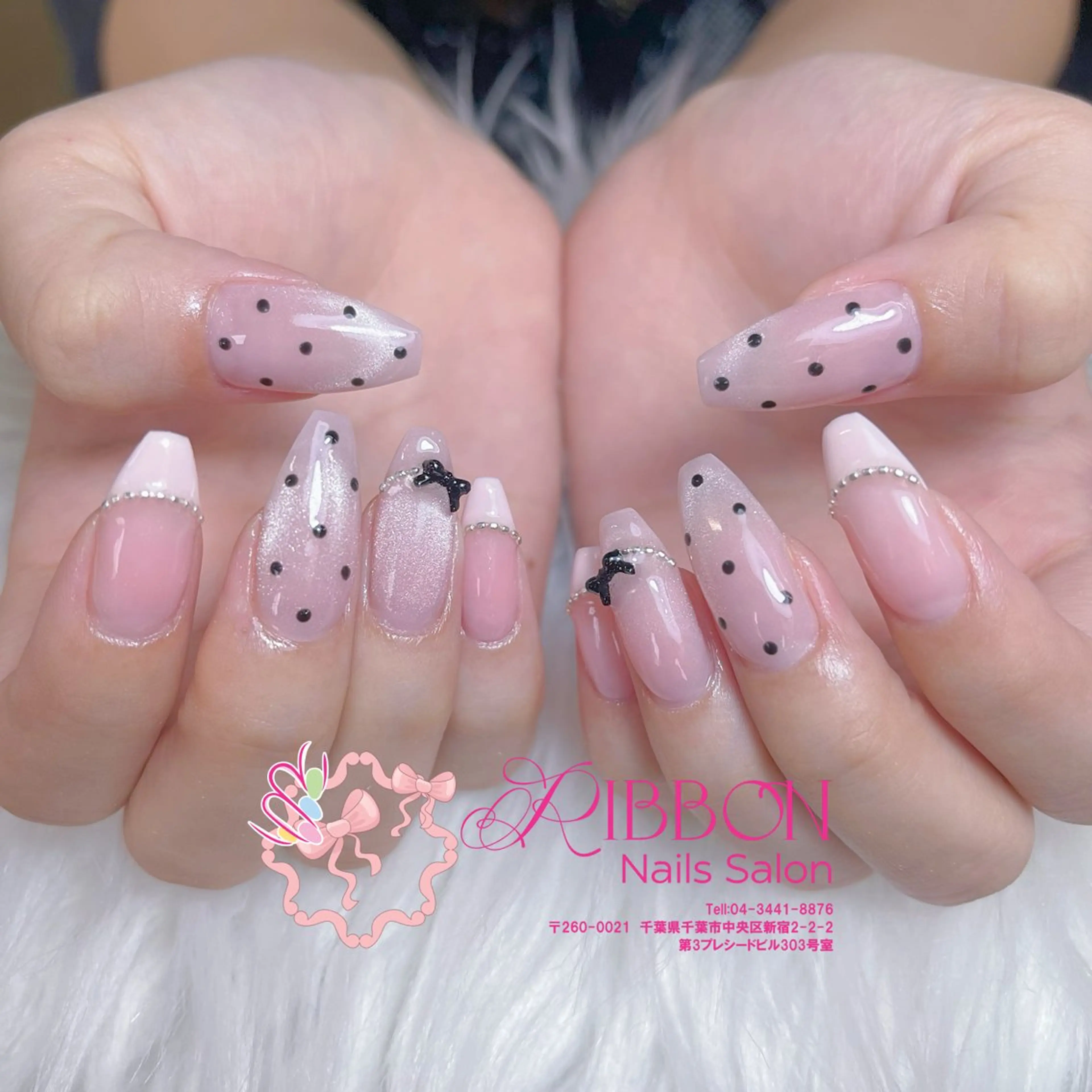 ネイル フレンチネイル ジェルネイル マグネットネイル 持ち込み ニュアンスネイル ハンドネイル Ribbonnail salonのネイルデザイン
