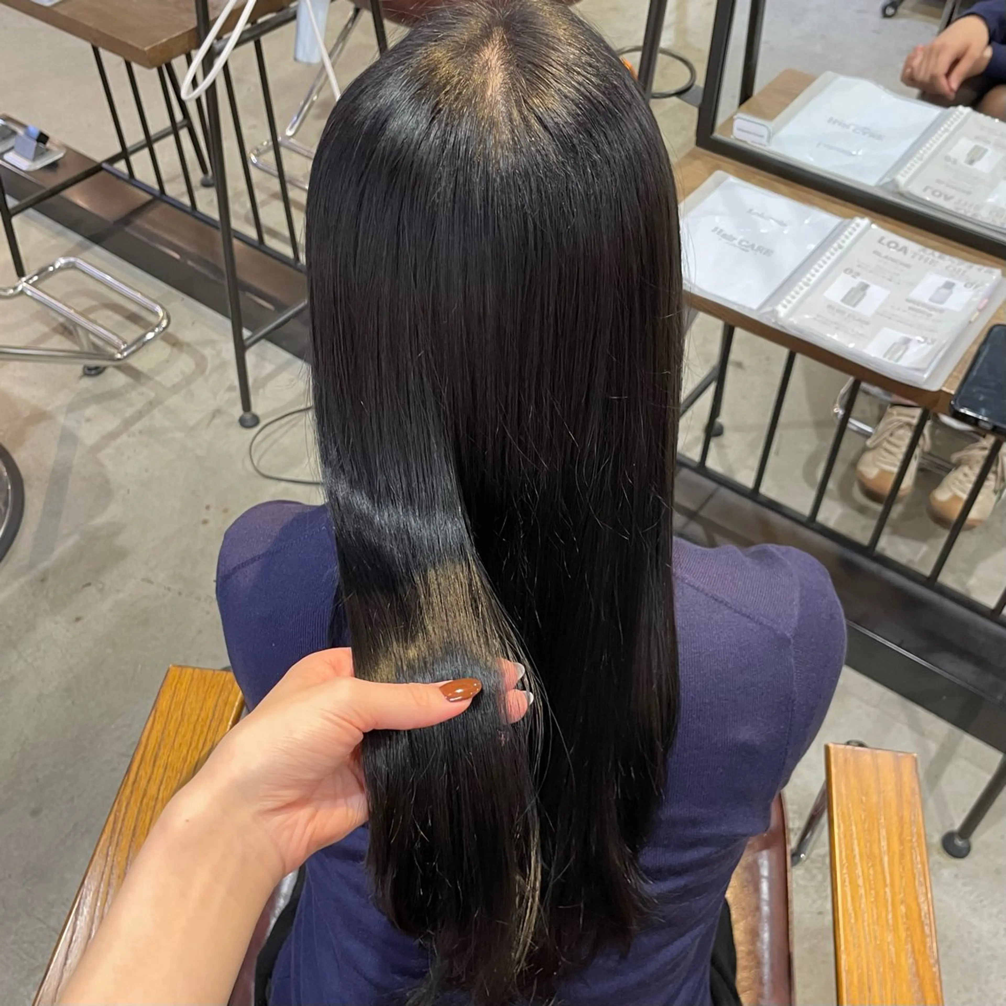 カット+【表面のパヤつき抑える】髪質改善ケラチンカラー🩵＋トリートメント🌟の写真