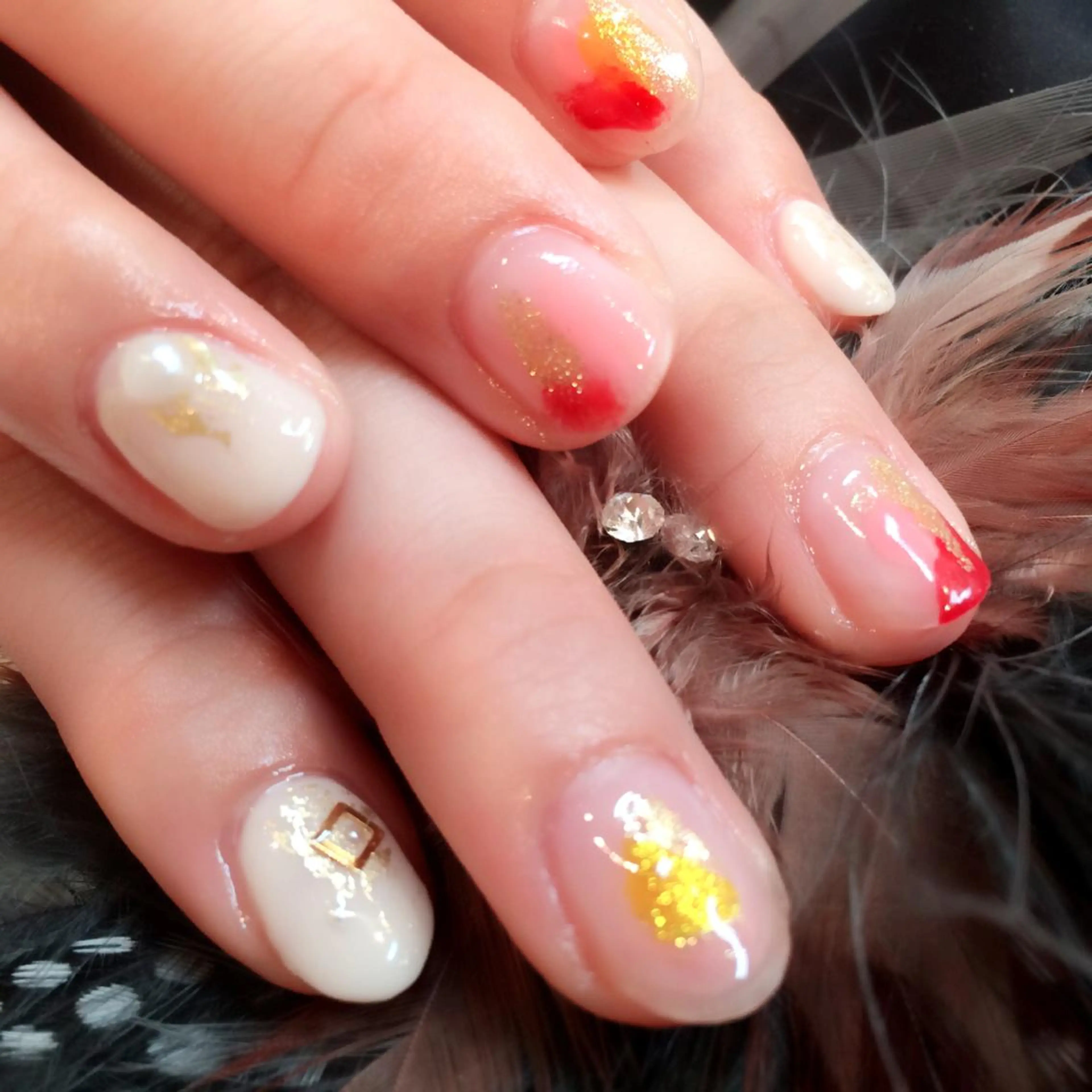 ネイル クリアネイル 成人式 ゴールド キラキラネイル ラメ(グリッター) mie_ nailのネイルデザイン