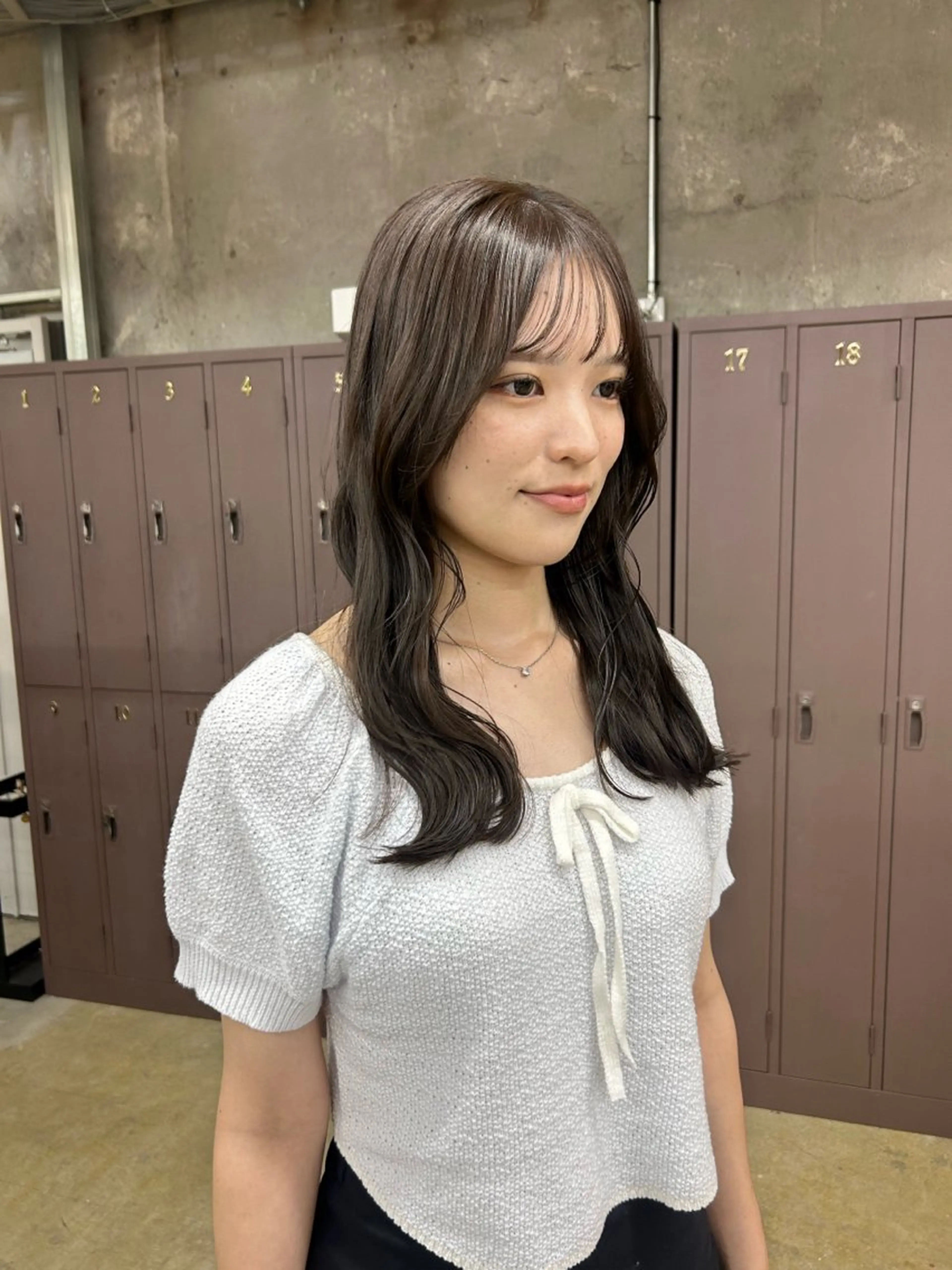 ロング カラー オリーブカラー maho/垢抜け カラーパーマメイクのヘアスタイル