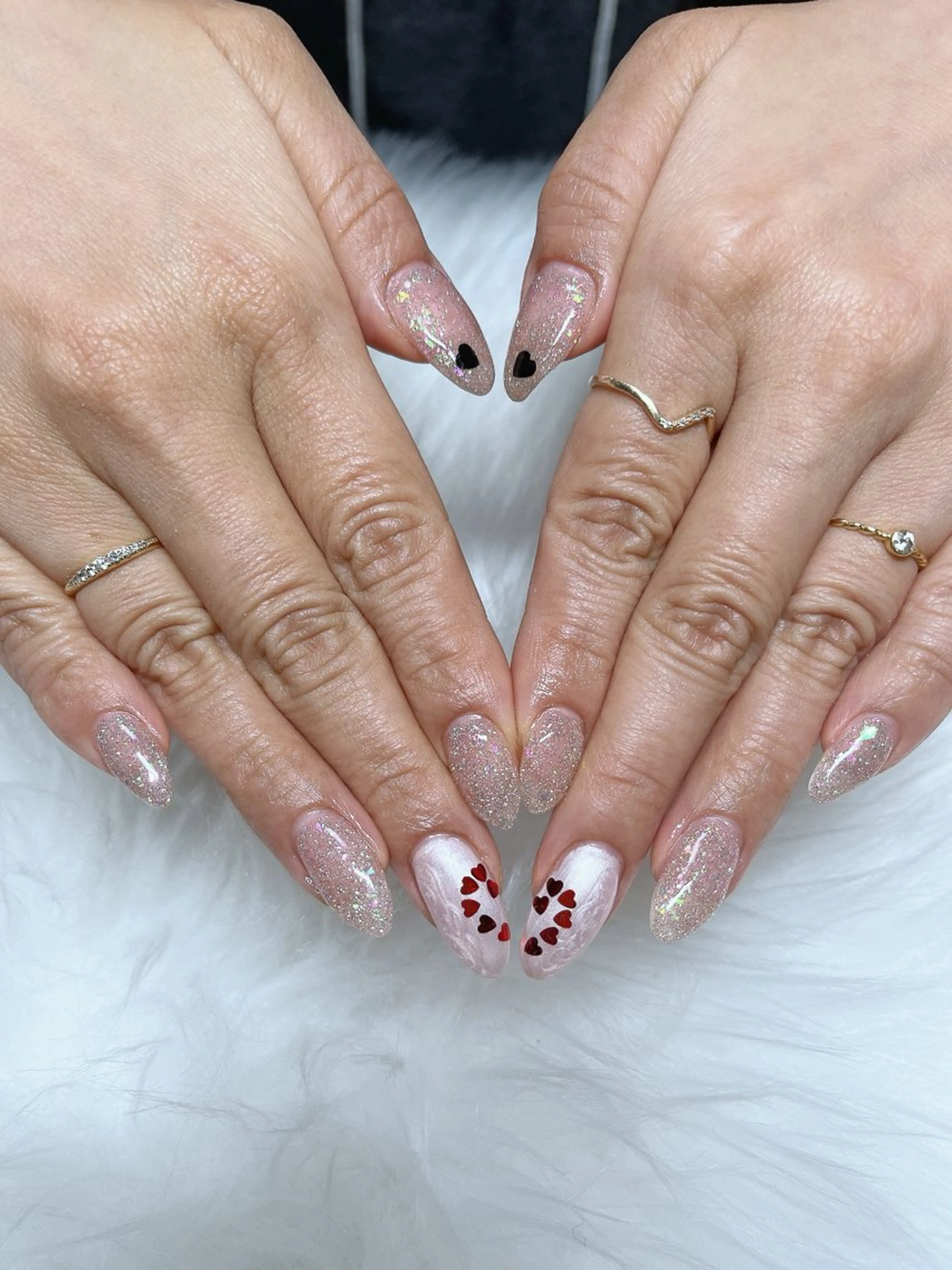 ネイル フラッシュネイル ハート ニュアンスネイル かわむら りょうこのネイルデザイン