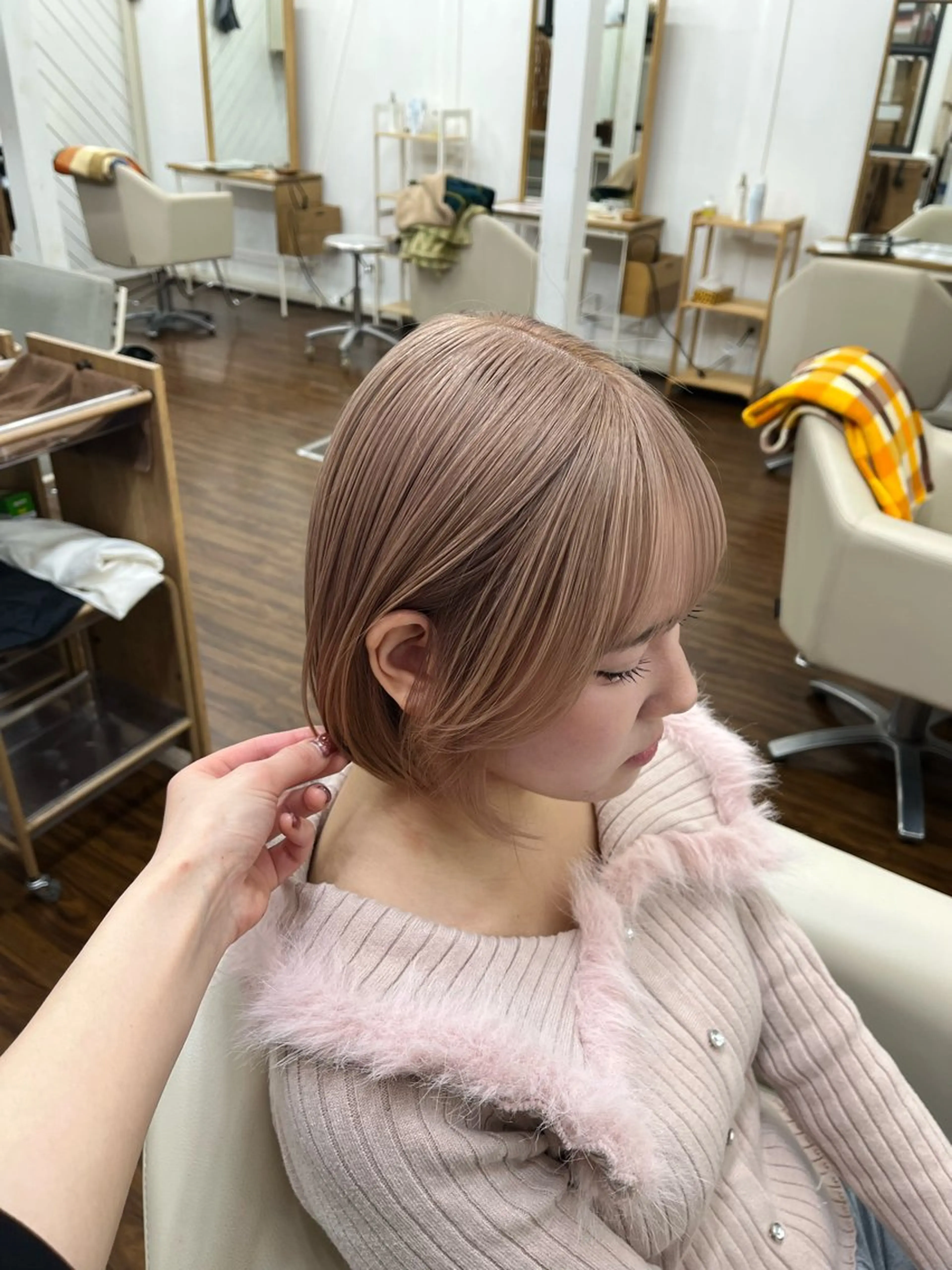 ミディアム カラー ブロンド ピンクカラー カット ヘアカラー トリートメント YUIMARL 倉敷店🌸SAEのヘアスタイル