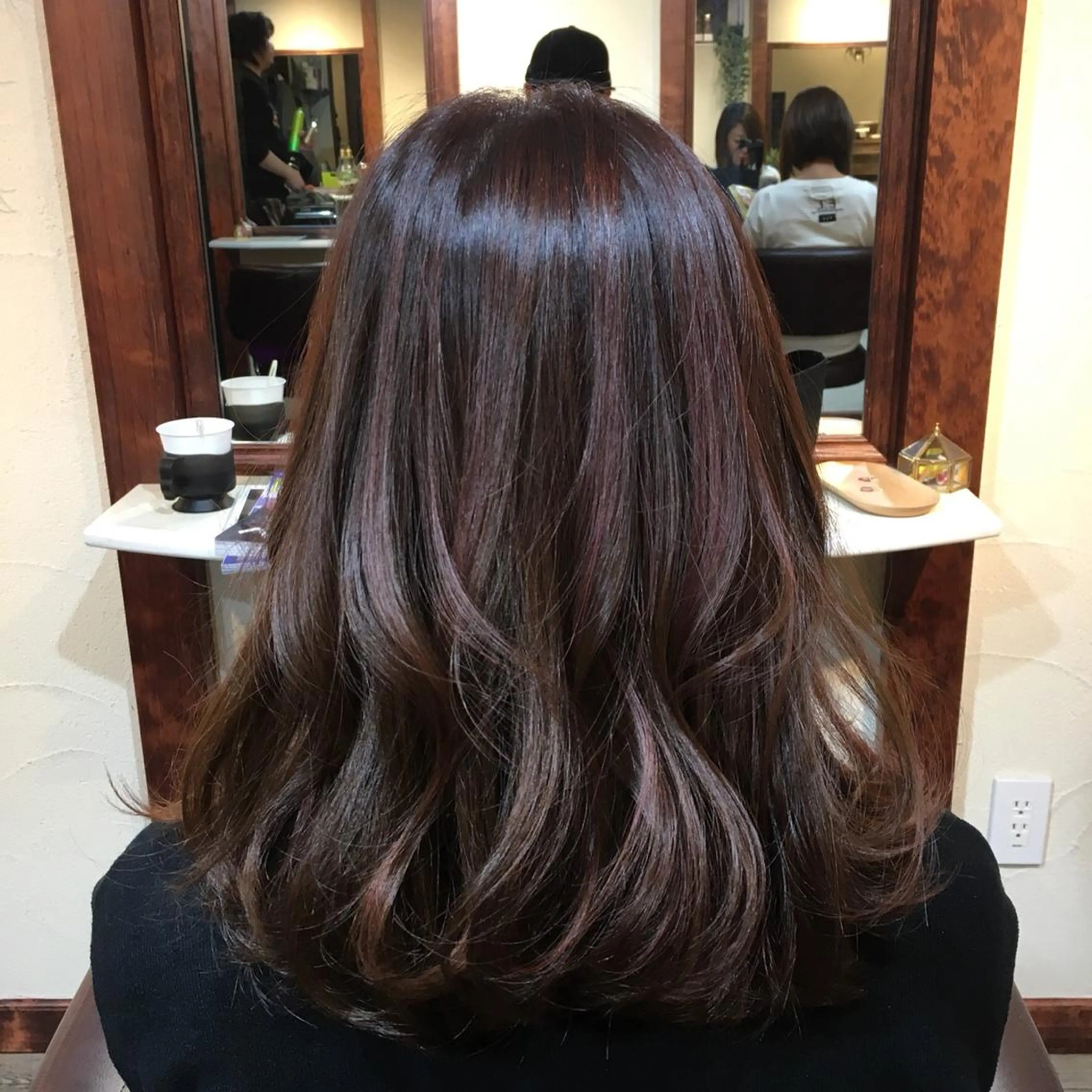 セミロング カラー ハイライトカラー パープルカラー ハイライト ✂︎中山竜哉✂︎ 川崎スタイリストのヘアスタイル