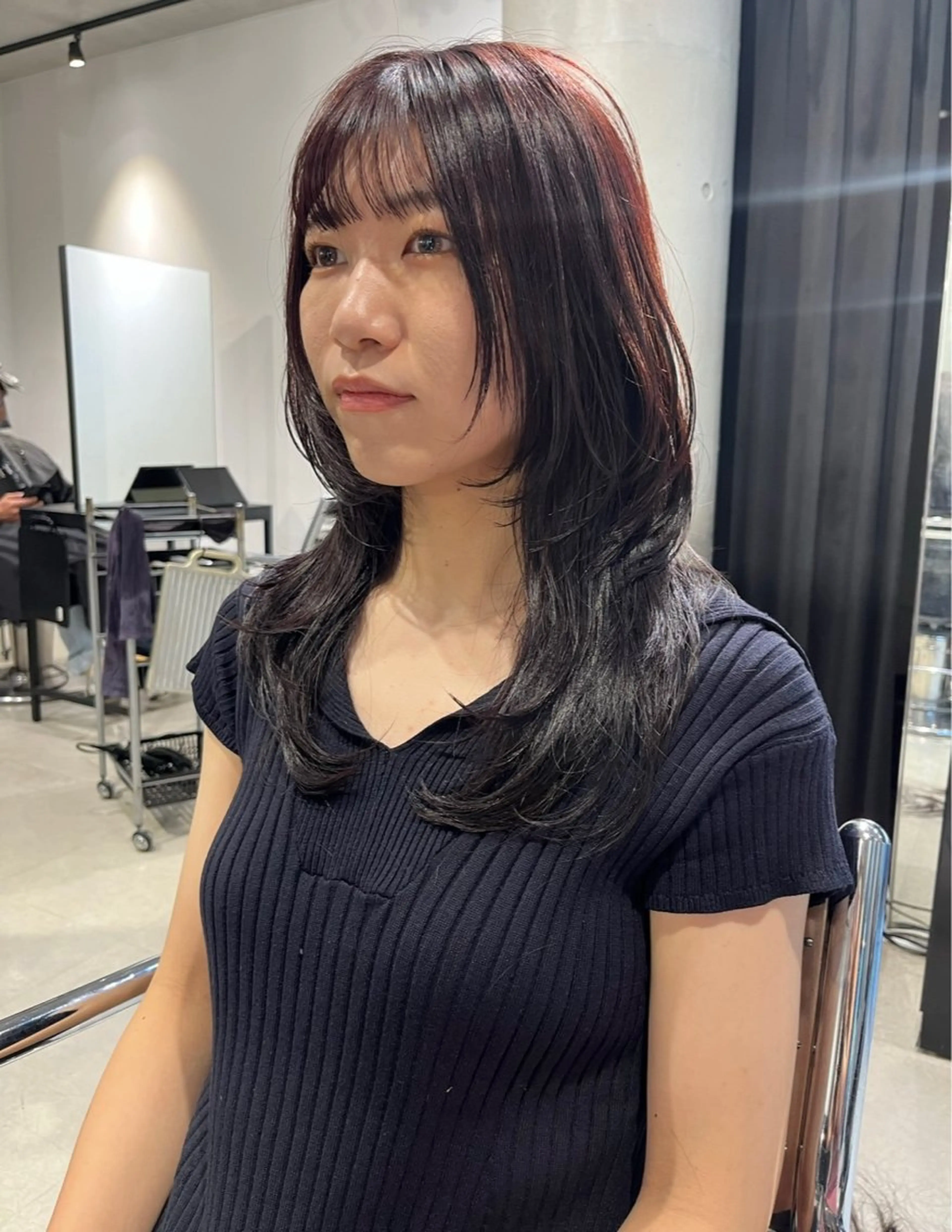 ロング カラー パーマ ヘアアレンジ カット ヘアカラー トリートメント ヘッドスパ ヘアセット 透明感/オリーブ/ グレージュ/YUKAのヘアスタイル