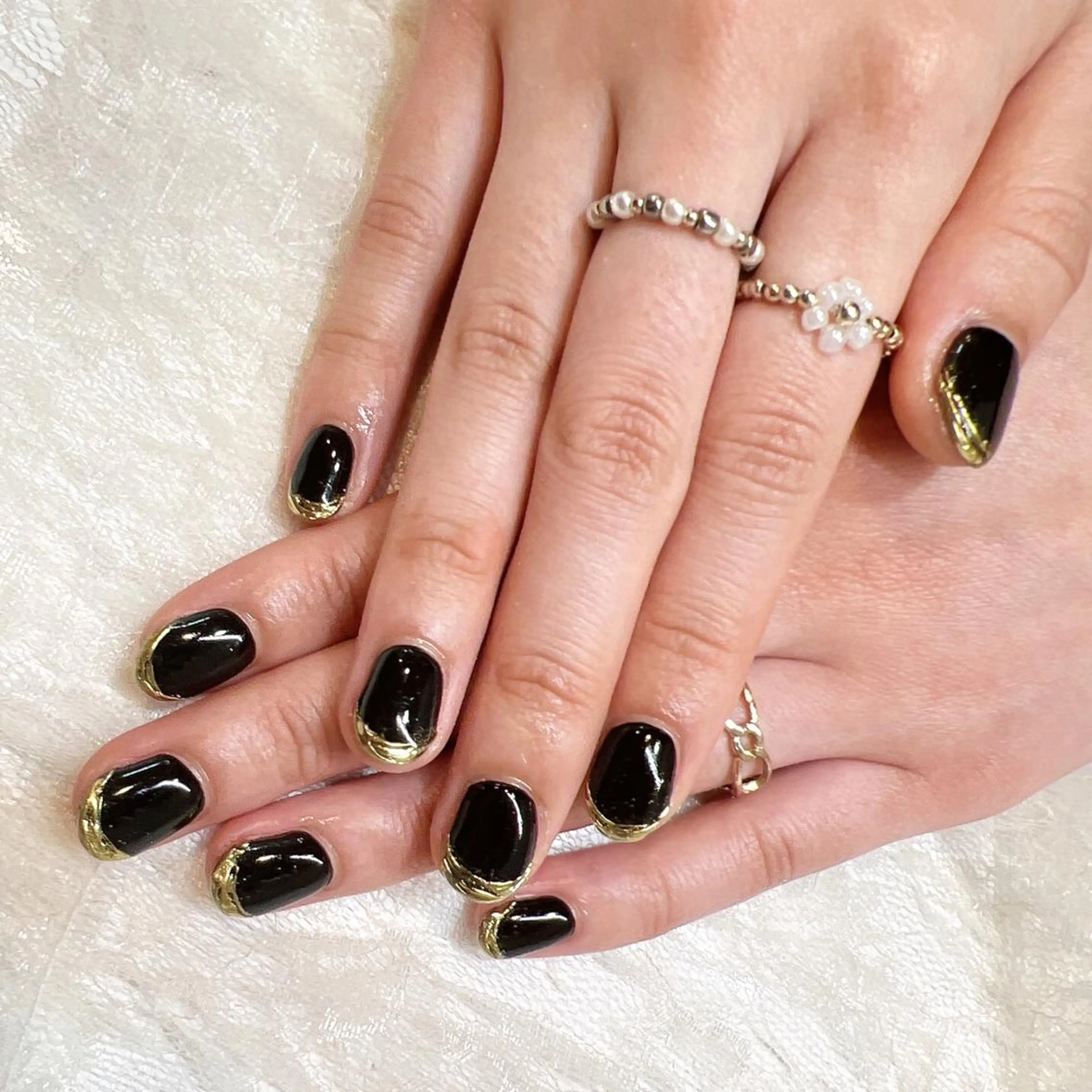 ネイル フレンチネイル ミラーネイル nailist yuiのネイルデザイン