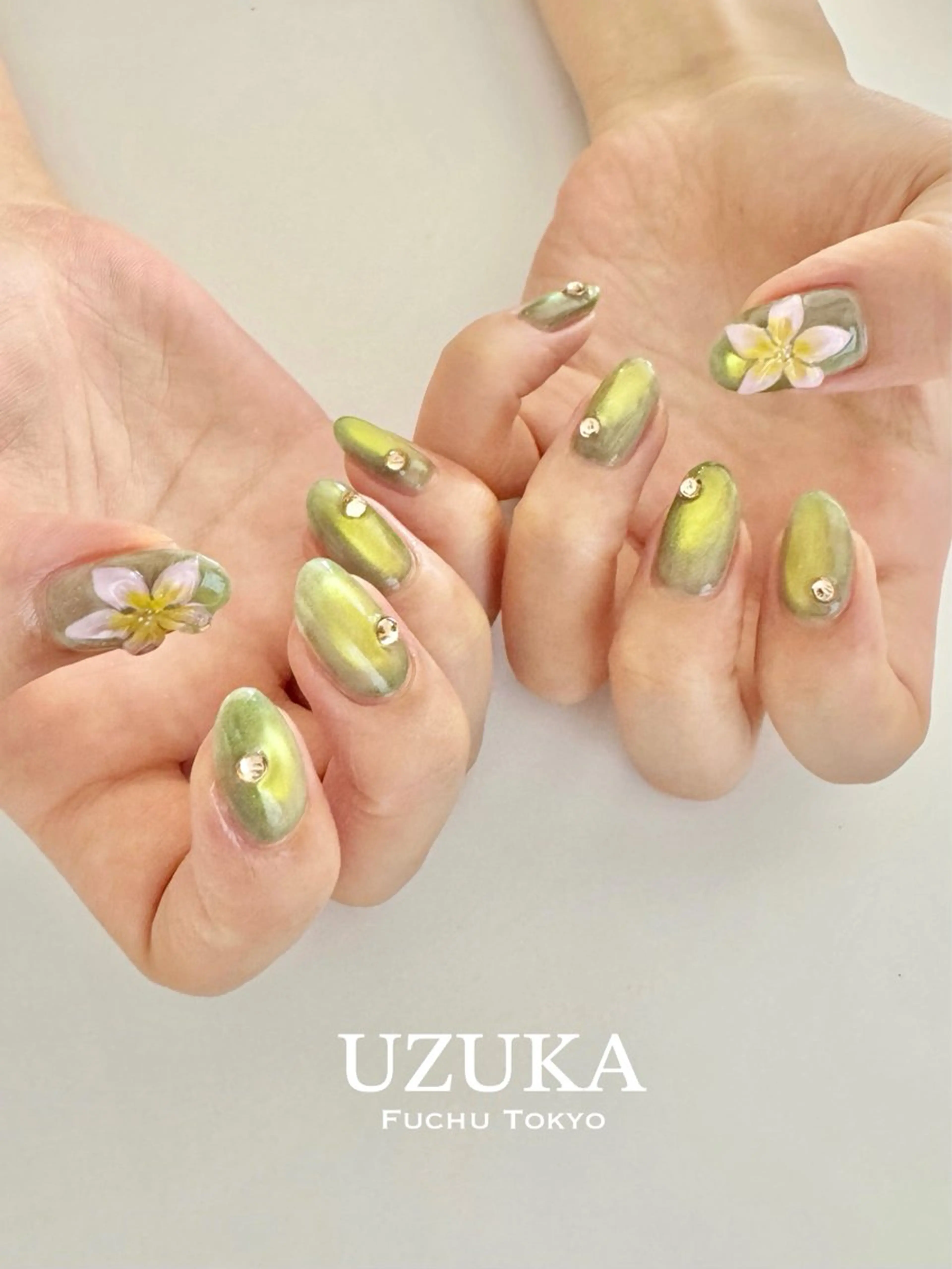 ネイル フラワーネイル マグネットネイル 夏ネイル 【 enn 】 Uzuka Yukaのネイルデザイン