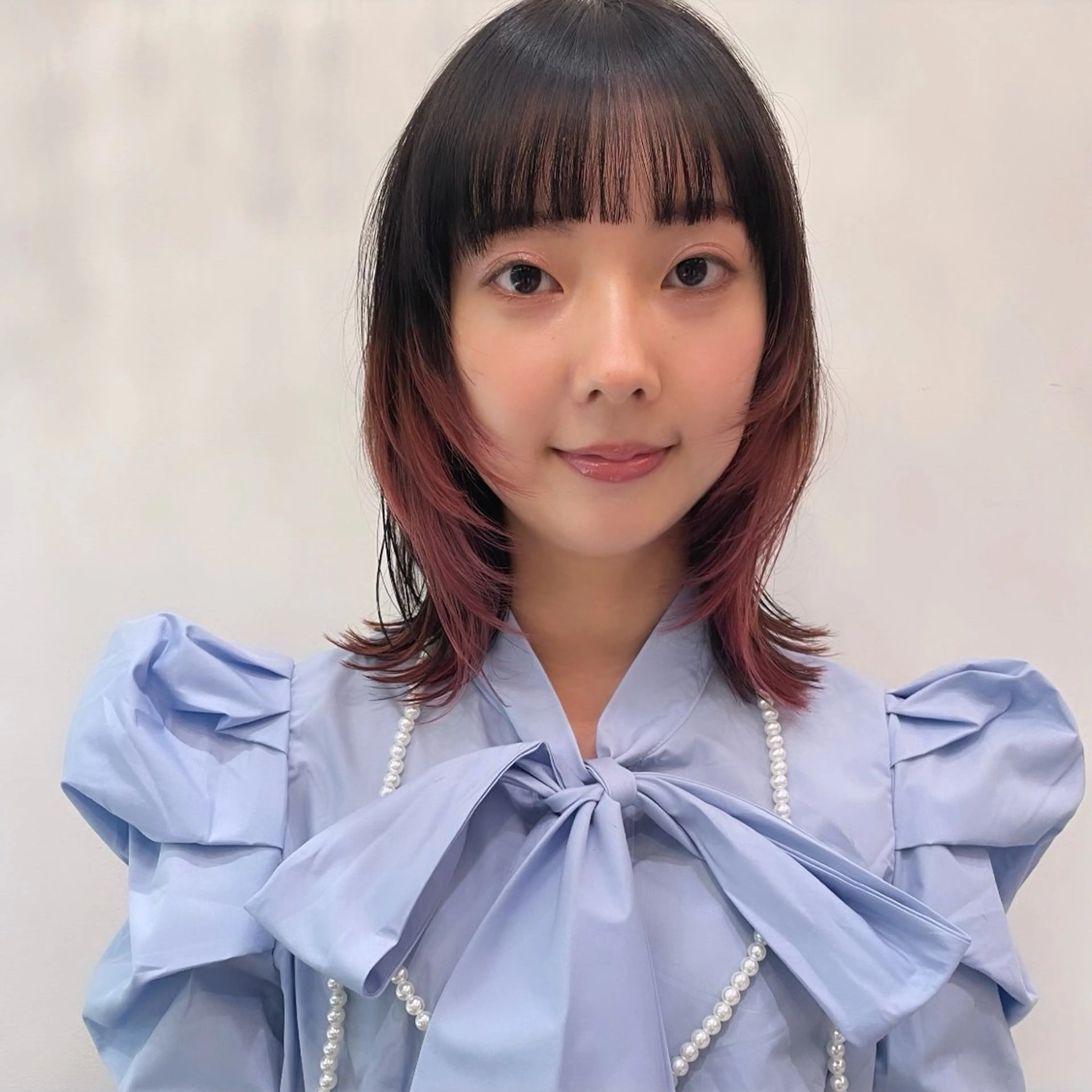セミロング カラー ブリーチ インナーカラー ピンクカラー ヘアカラー トリートメント ボブパーマ 🌷ヨシカワハナコのヘアスタイル