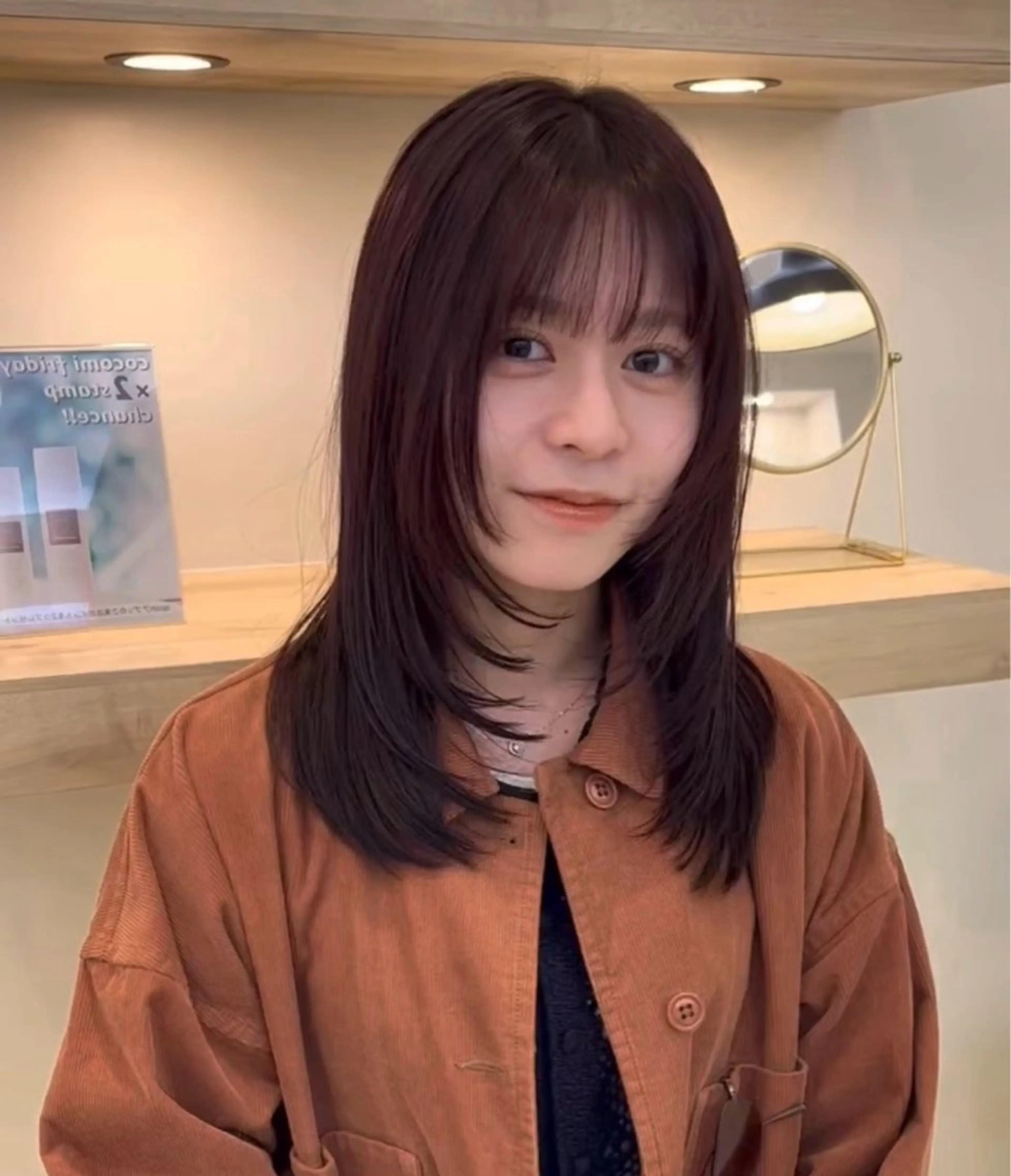 ミディアム カラー ヘアカラー トリートメント 暖色カラー🍒スパ/ canna‎🤎のヘアスタイル