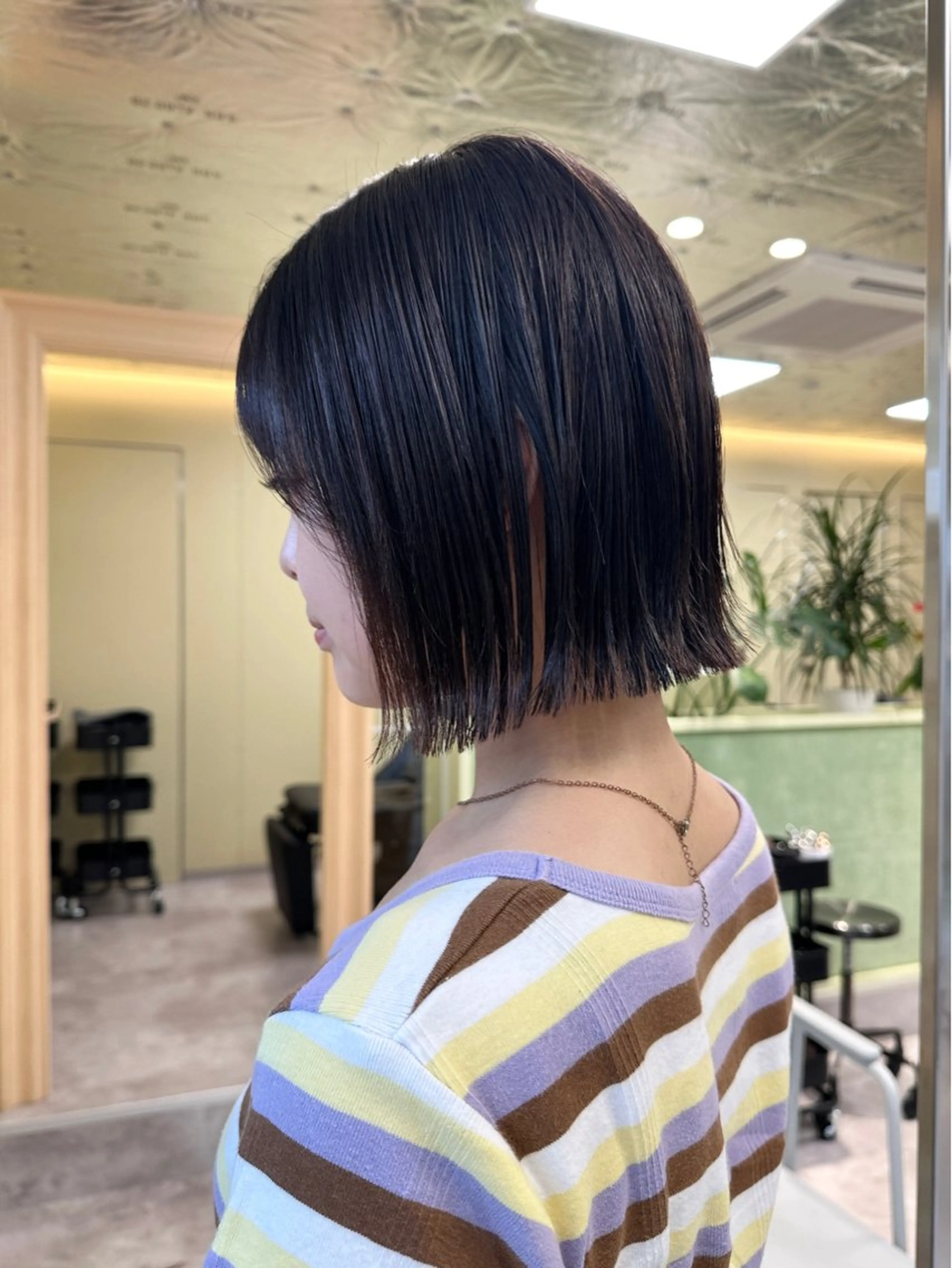 ミディアム カット ヘアカラー ボブ/ぱつっとボブ/ 谷口 海星のヘアスタイル