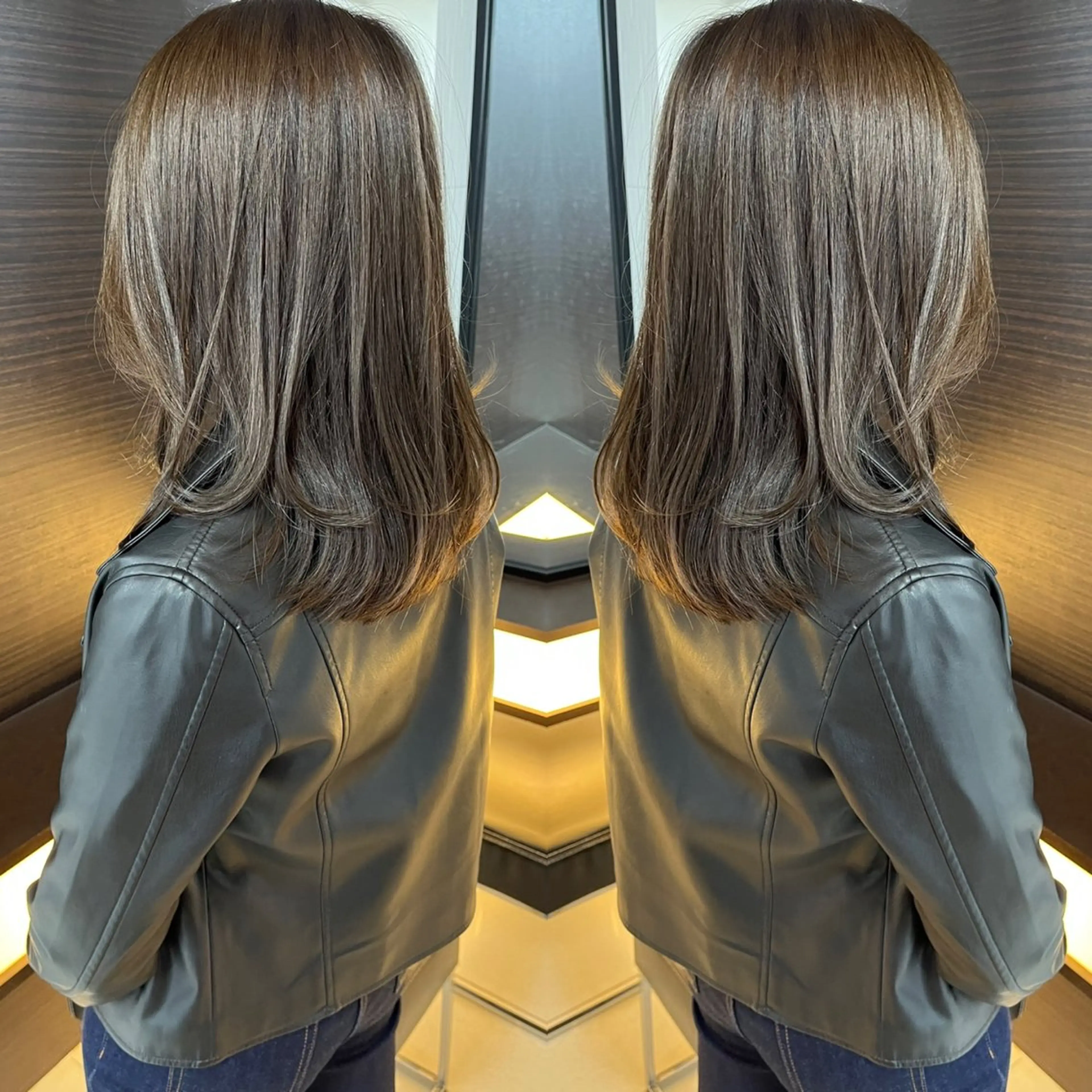 セミロング カラー レイヤーカット ヘアカラー トリートメント ハタケヤマヨシキ ／BOOTHのヘアスタイル