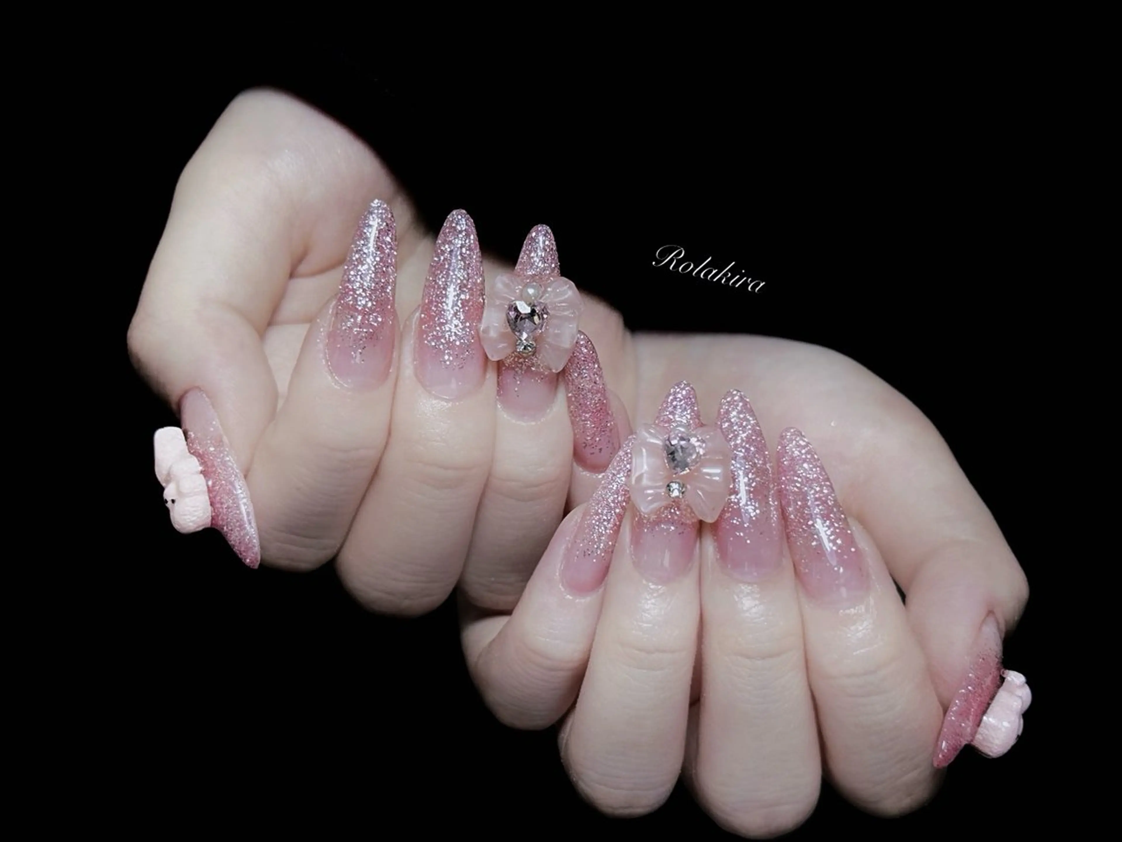 ネイル チークネイル 長さ出し フレンチネイル ジェルネイル 韓国ネイル ハンドネイル Rola kira 麗のネイルデザイン