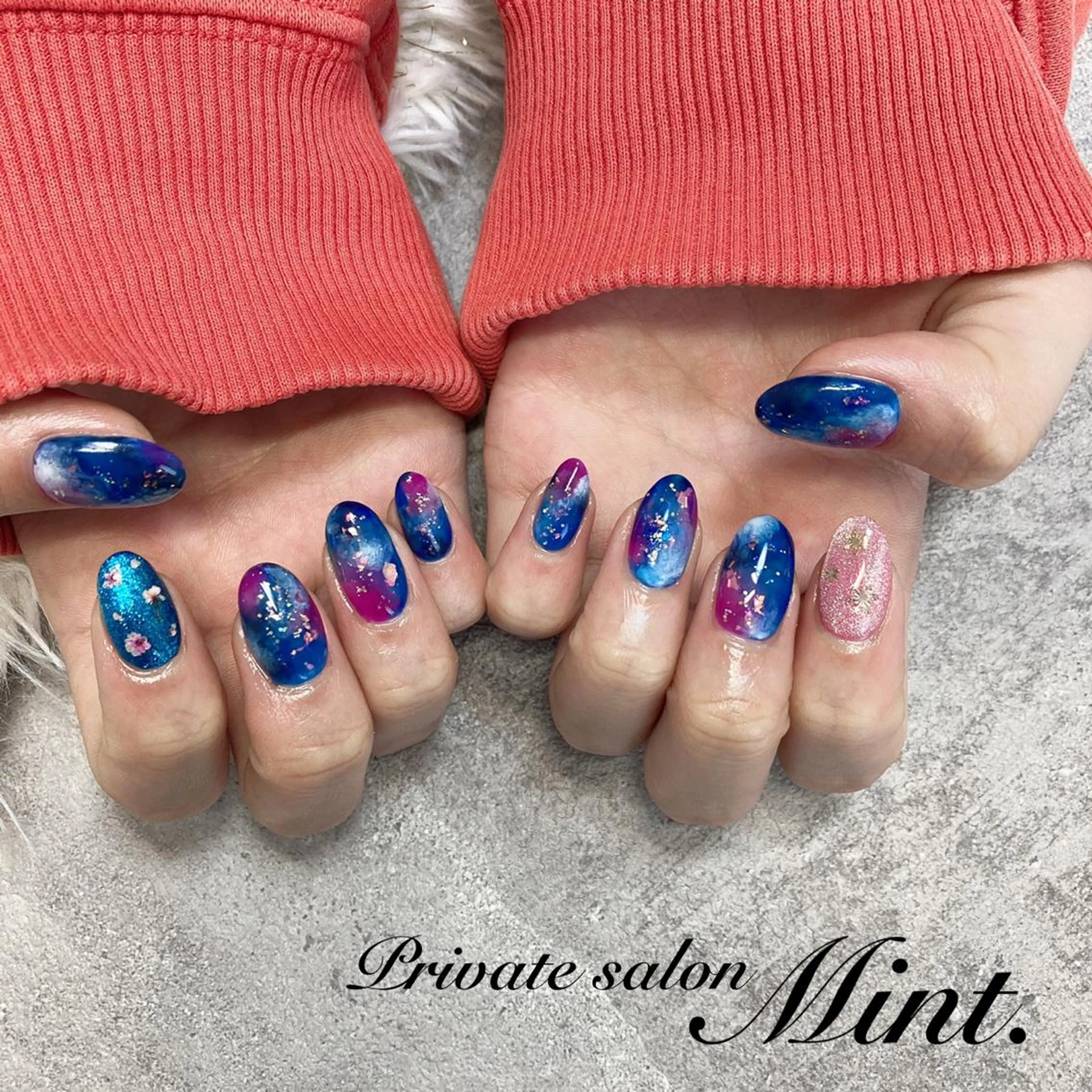 ショート ネイル ジェルネイル 持ち込み ハンドネイル Mint. nailのネイルデザイン
