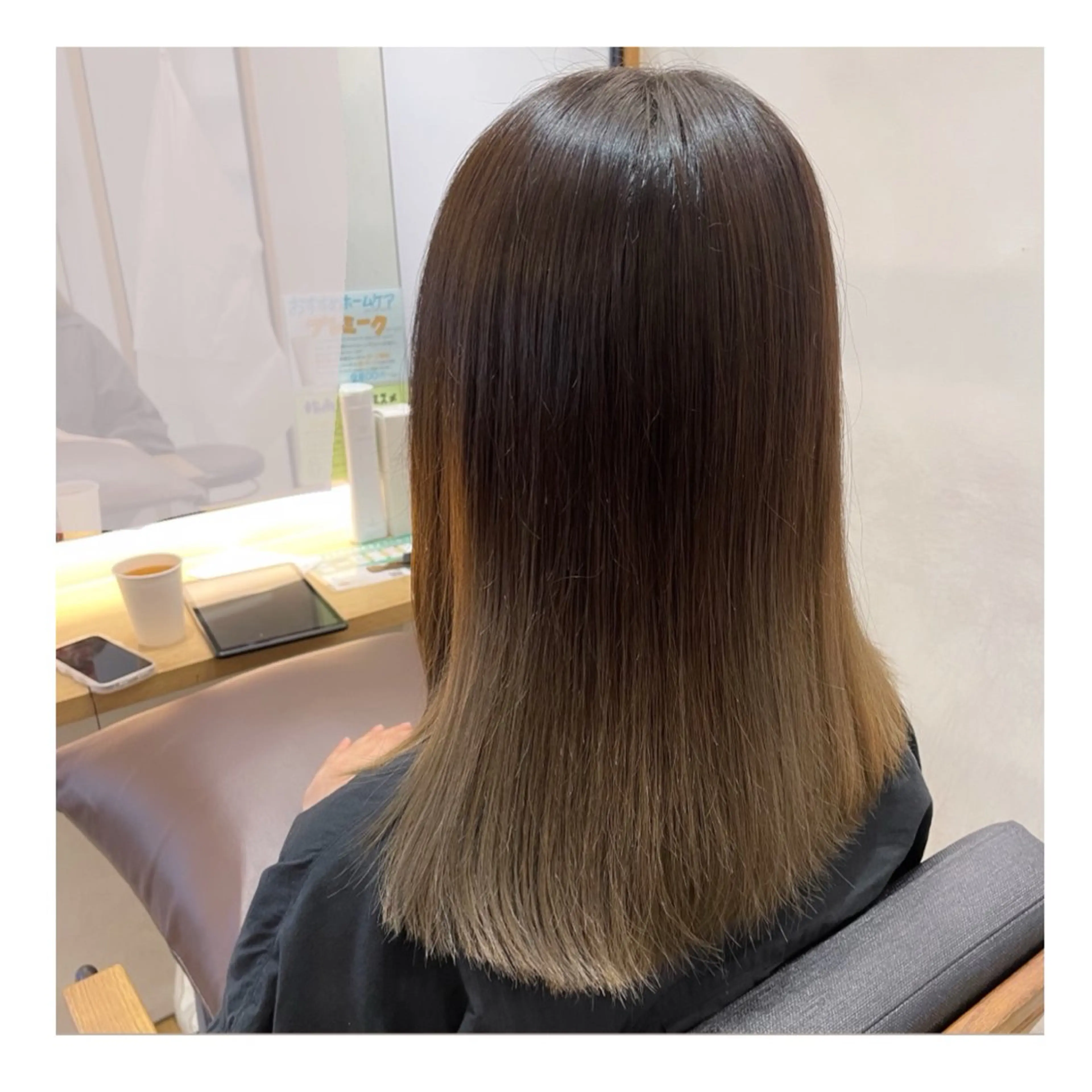 セミロング カラー ブリーチ ケアブリーチ グラデーションカラー トリートメント カット ヘアカラー トリートメント ❁⃘ ち だ り さ ❁⃘のヘアスタイル