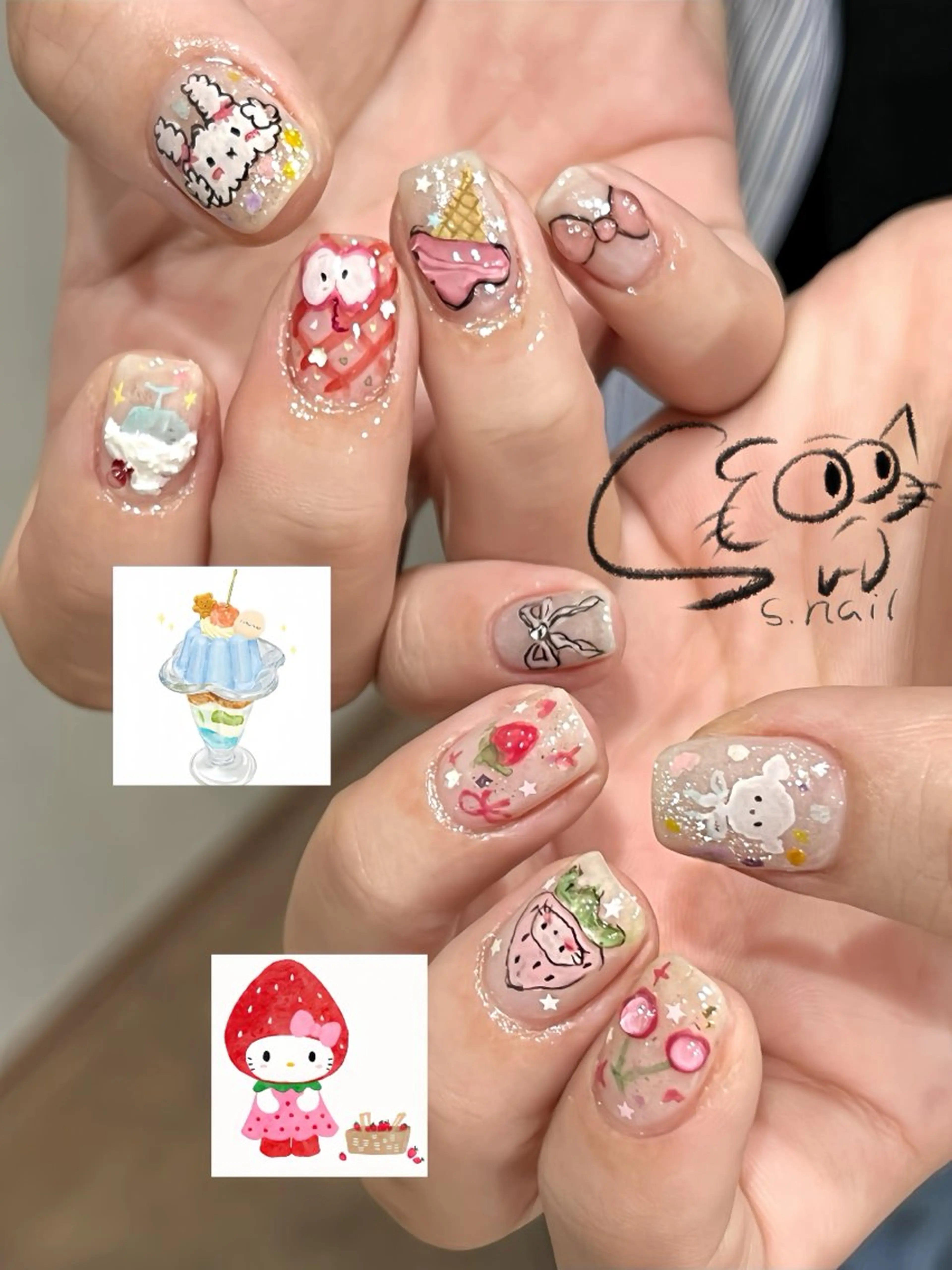 ネイル チークネイル フレンチネイル グラデーション マグネットネイル ワンカラーネイル S.nail _のネイルデザイン