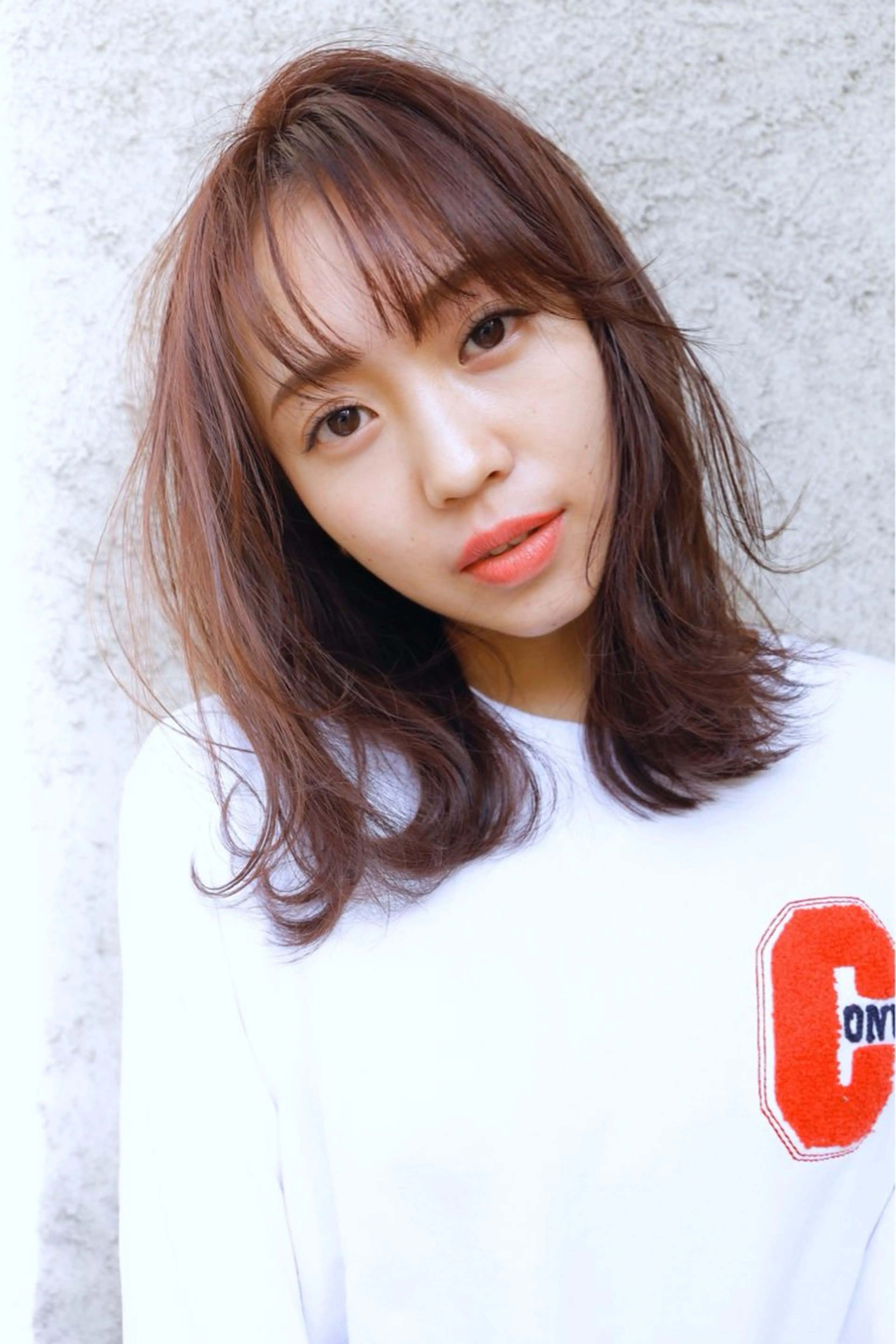 ミディアム カラー ベージュカラー 福岡美容室 Nidée ニディーのヘアスタイル