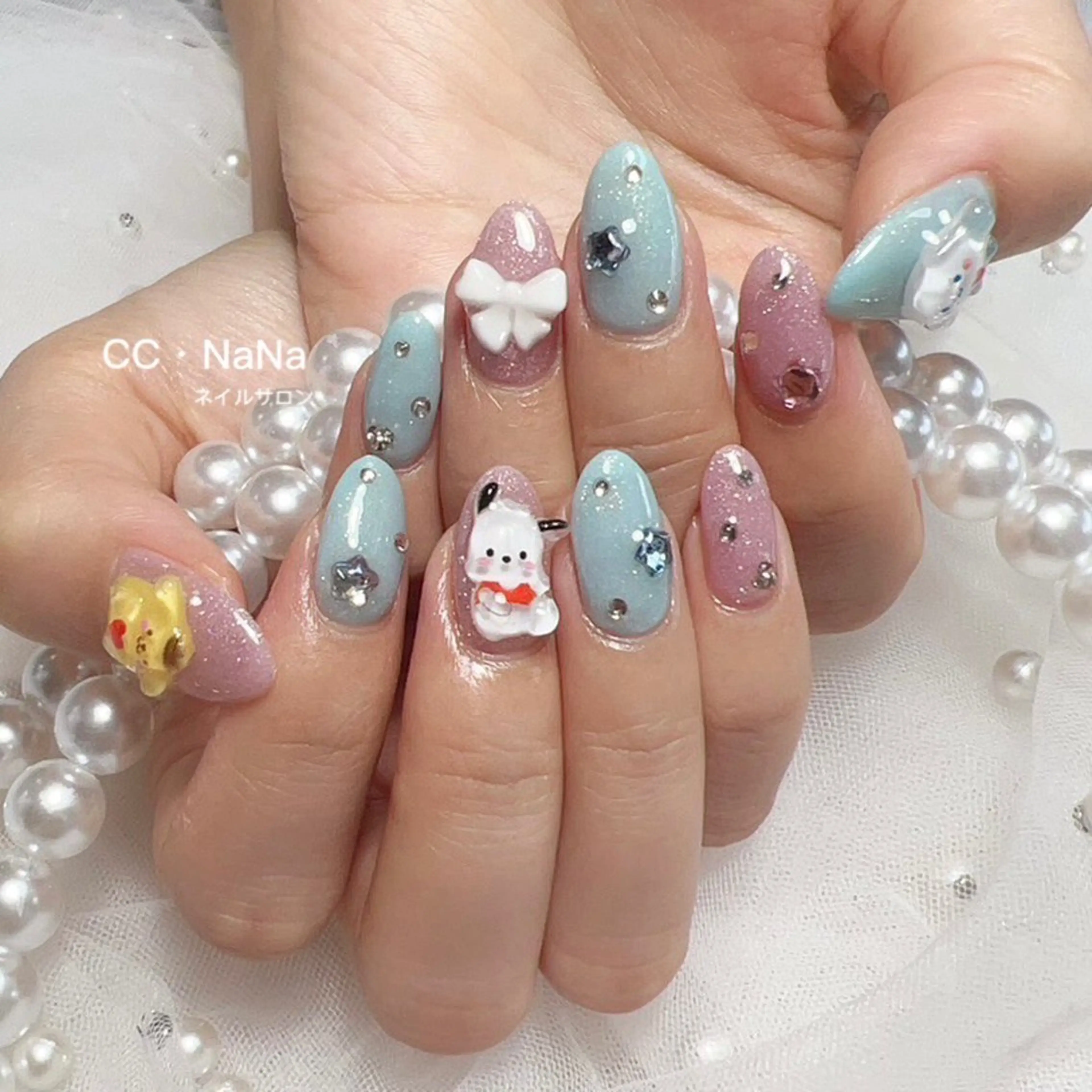 ネイル ハンドネイル 💎CC・NaNa 韓国風ネイル🌙Cのネイルデザイン