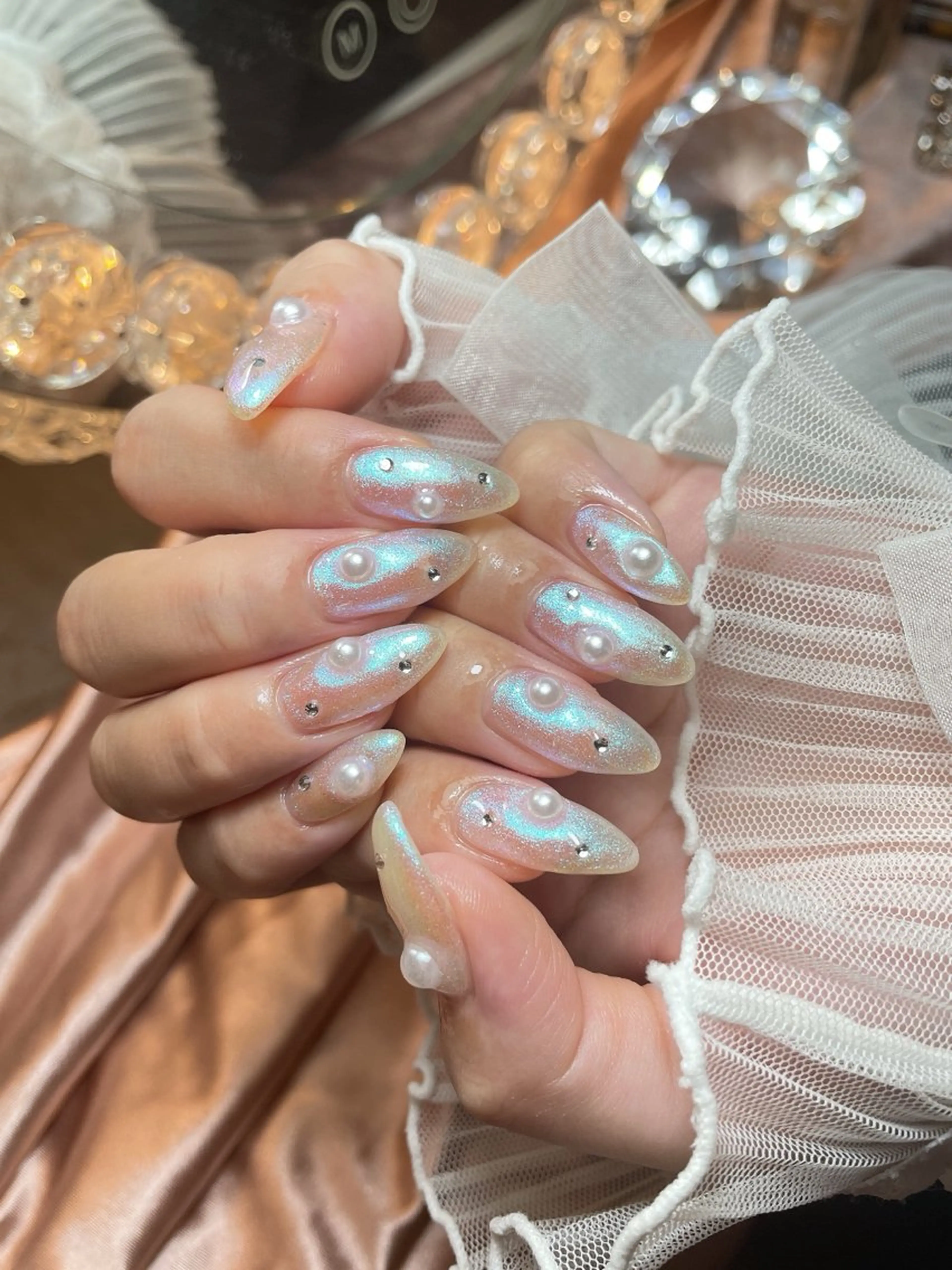 ネイル 23時まで❤︎韓国、 ワンホンネイルのネイルデザイン