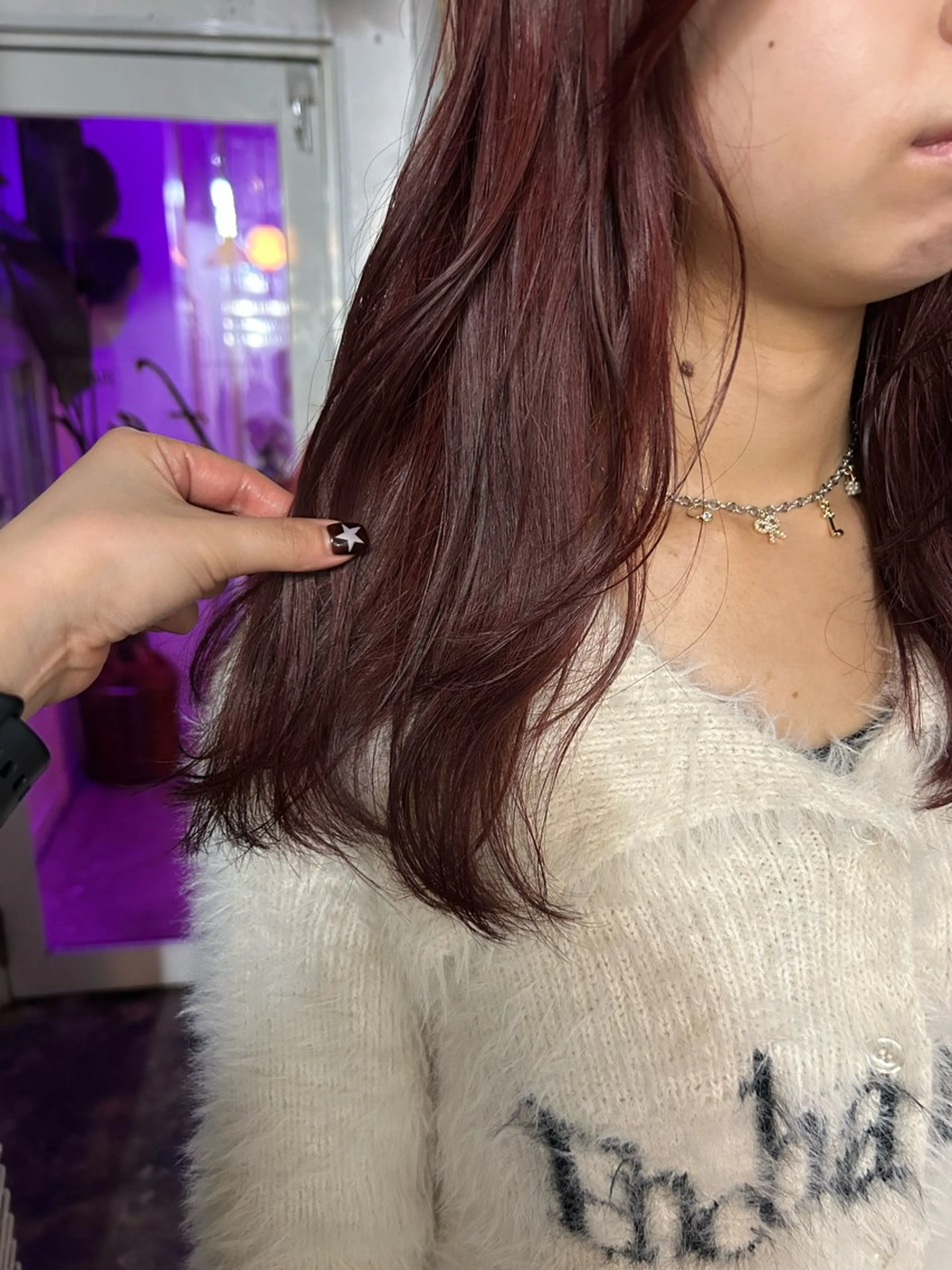 ロング カラー レッドカラー カット ヘアカラー maho/垢抜け カラー♡パーマのヘアスタイル