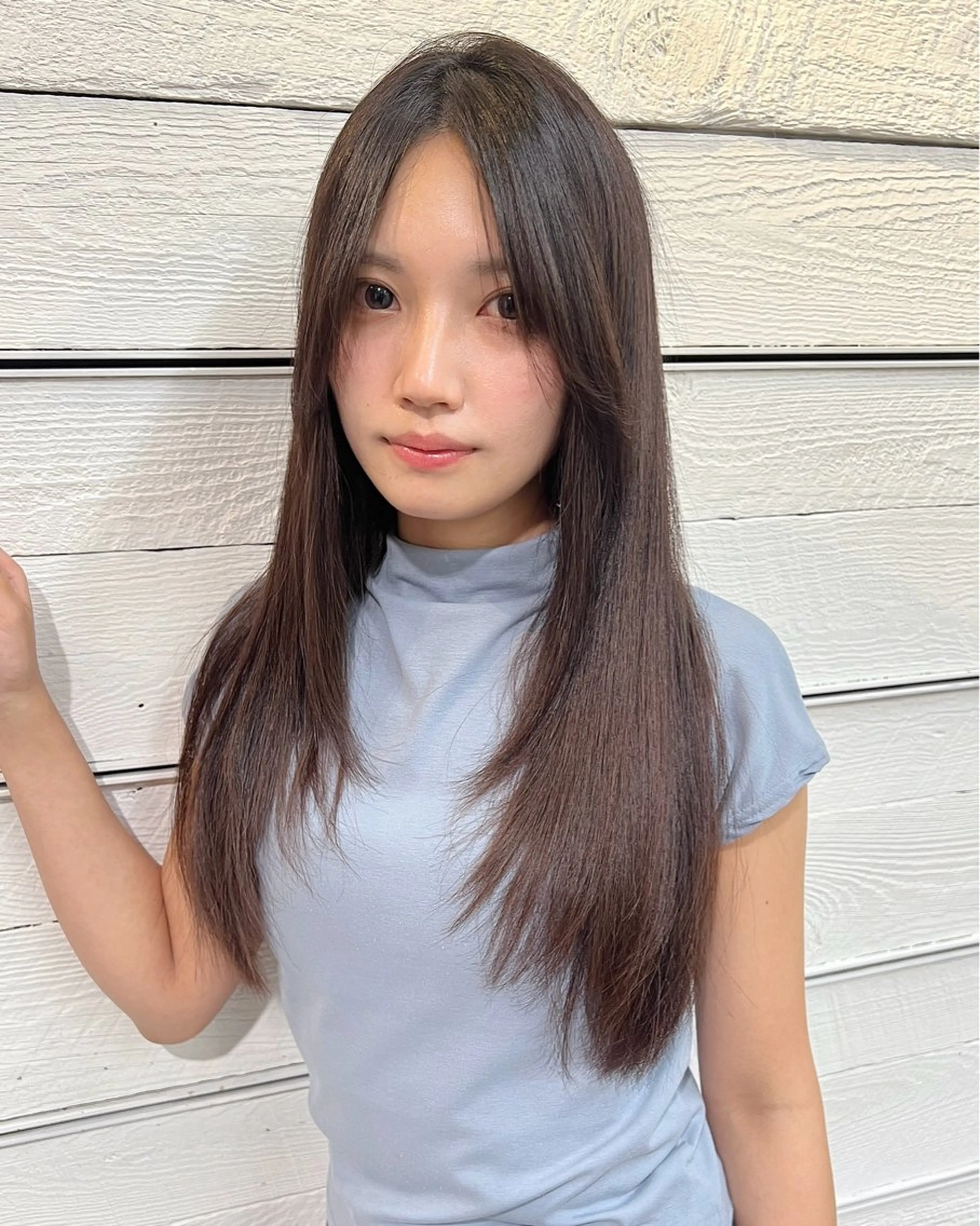 ロング ヘアカラー トリートメント 三原 つばさのヘアスタイル