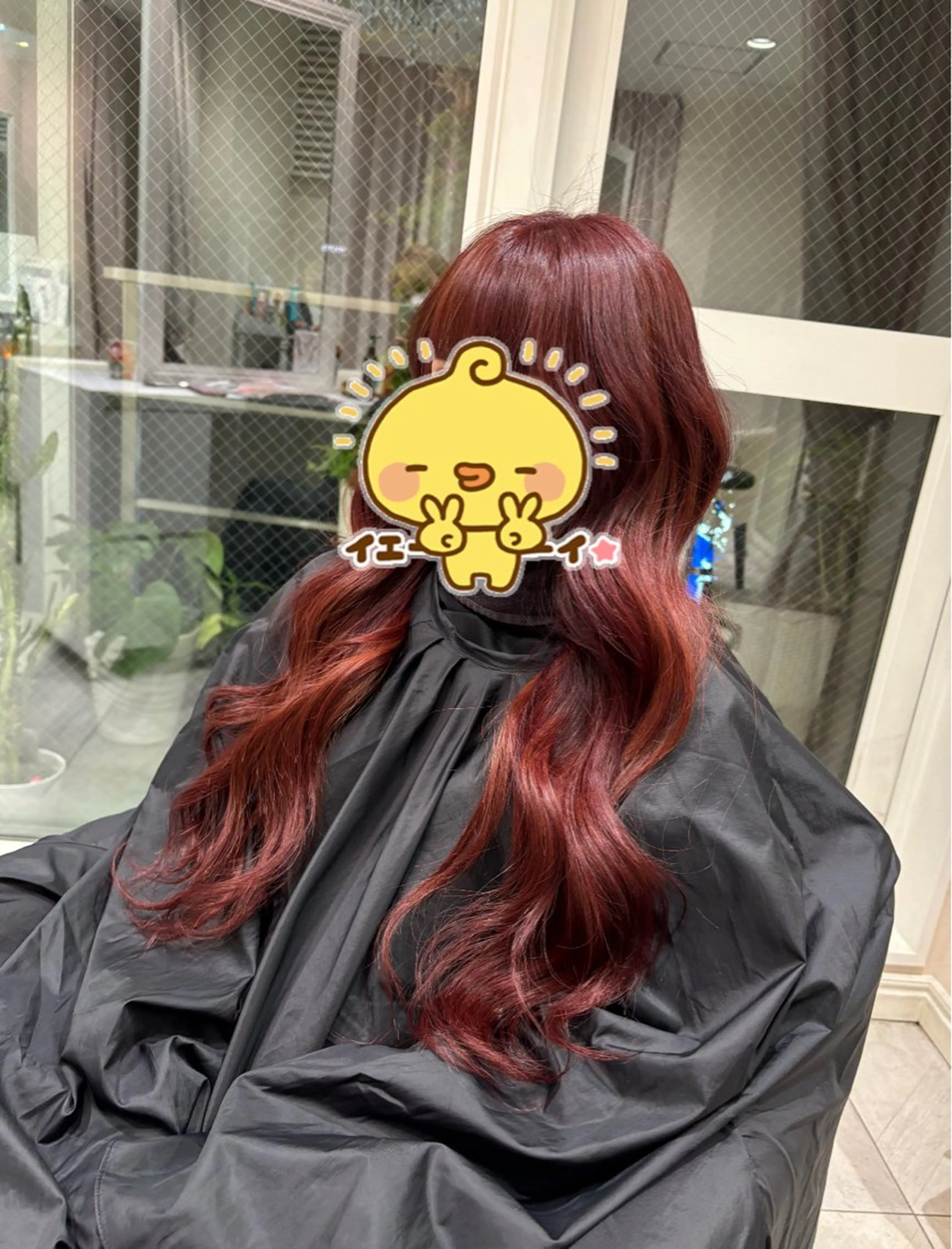 カラー ブリーチ レッドカラー ヘアカラー 間島 叶のヘアスタイル