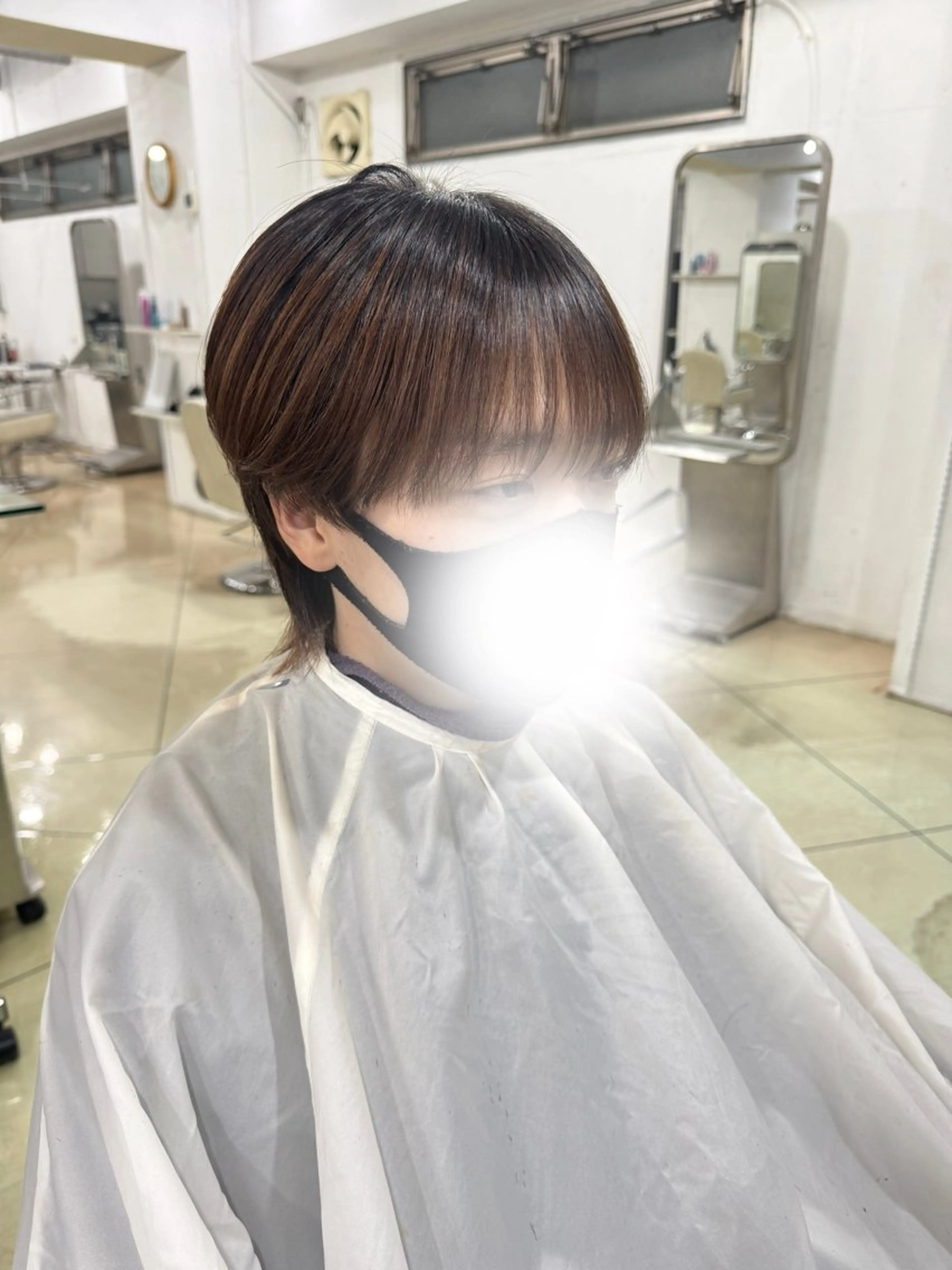 ショート メンズ センターパート マッシュウルフ マッシュ シースルーマッシュ メンズウルフカット カット ✂︎レディース のメンズカット屋さんのヘアスタイル