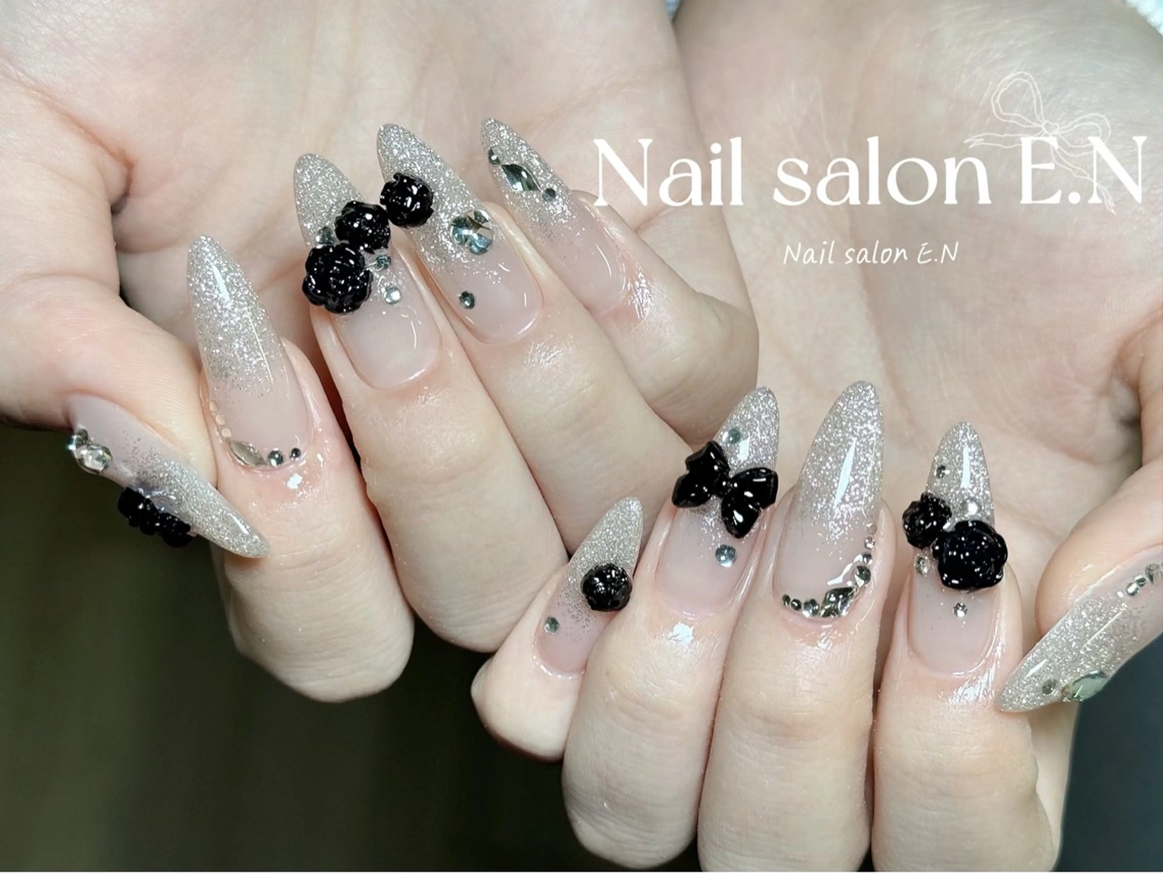 ネイル アートネイル オーロラネイル ブラウン クリアネイル フレンチネイル ハンドネイル E.N🦋 長さ出し/持ち込みのネイルデザイン