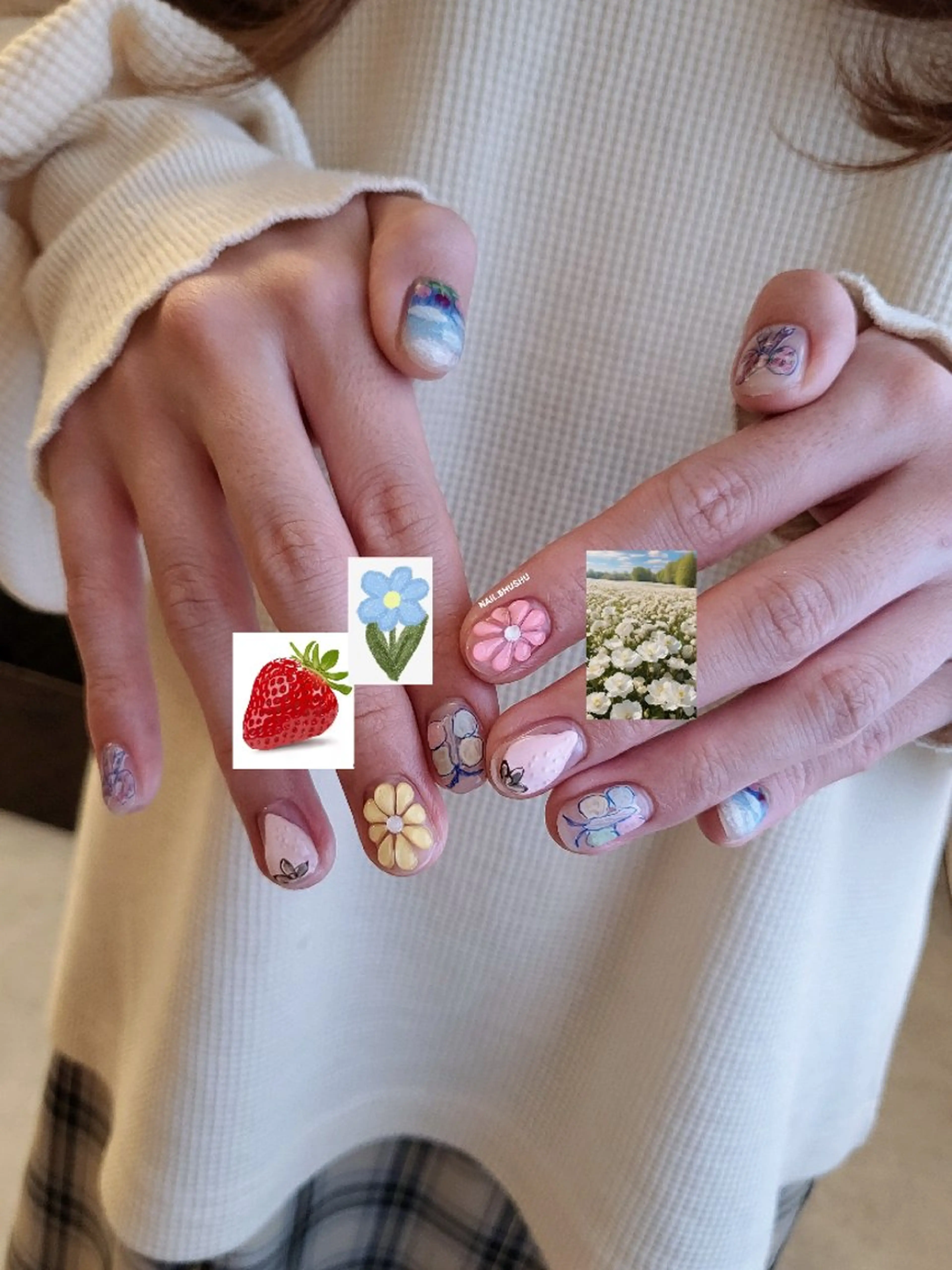 ネイル ハンドネイル 3dパーツ/流行り 👧shushu❤️のネイルデザイン