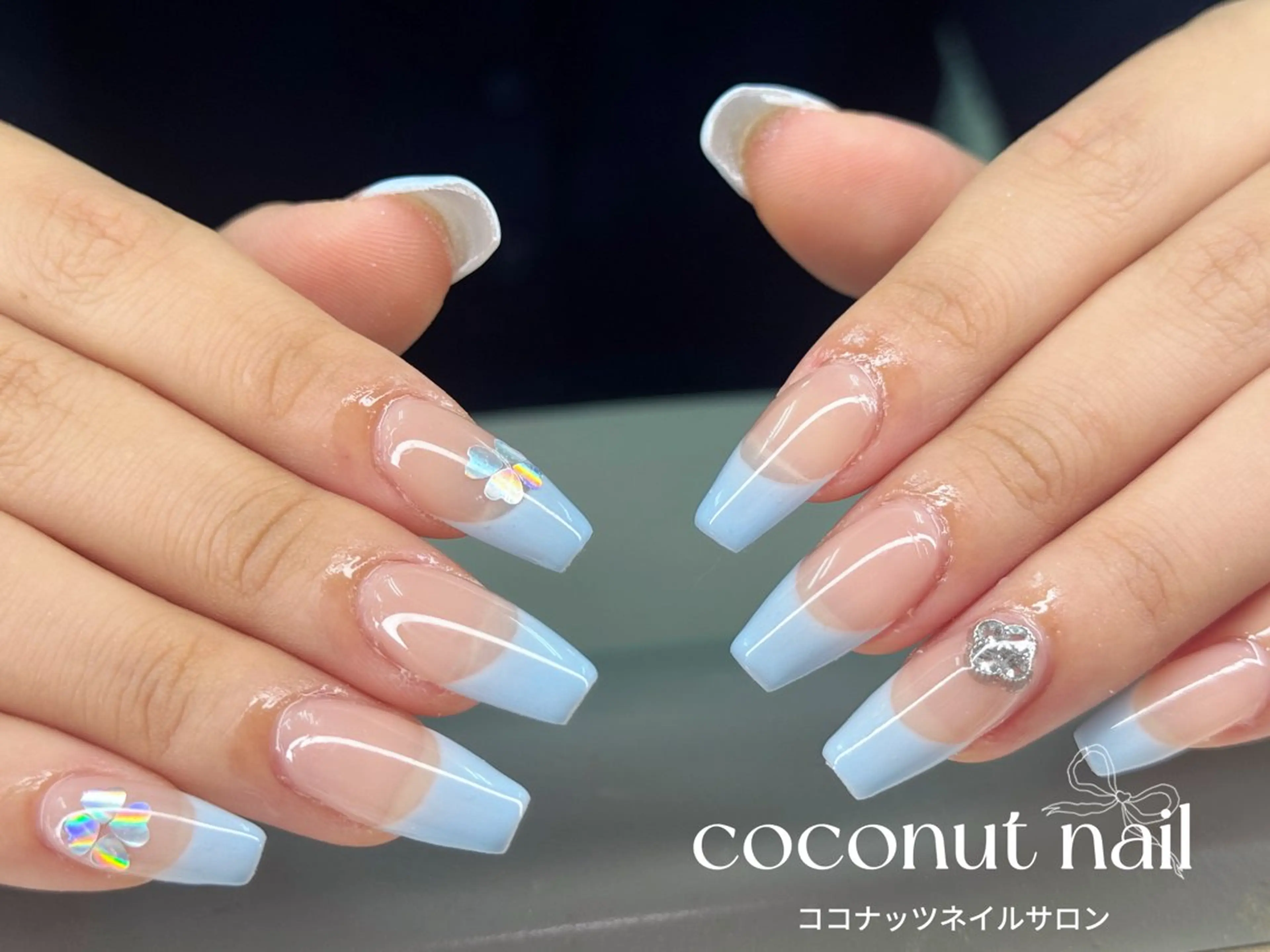 ネイル べっ甲ネイル フレンチネイル キラキラネイル マグネットネイル 大理石ネイル(マーブル) ハンドネイル 神田 ココナッツのネイルデザイン
