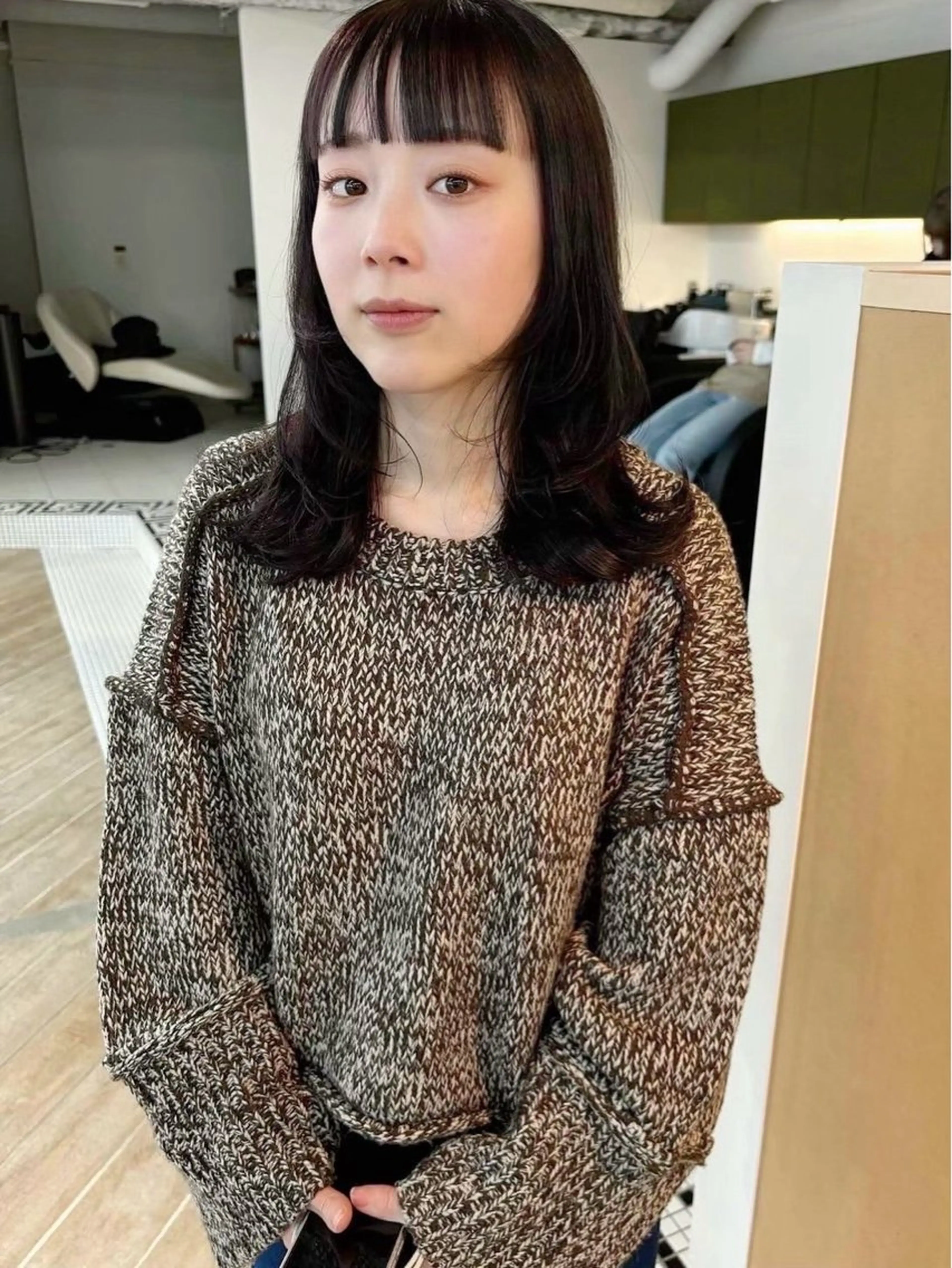 セミロング 草野ゆずき⌇縮毛矯正 ⌇Wカラー⌇レイヤーのヘアスタイル