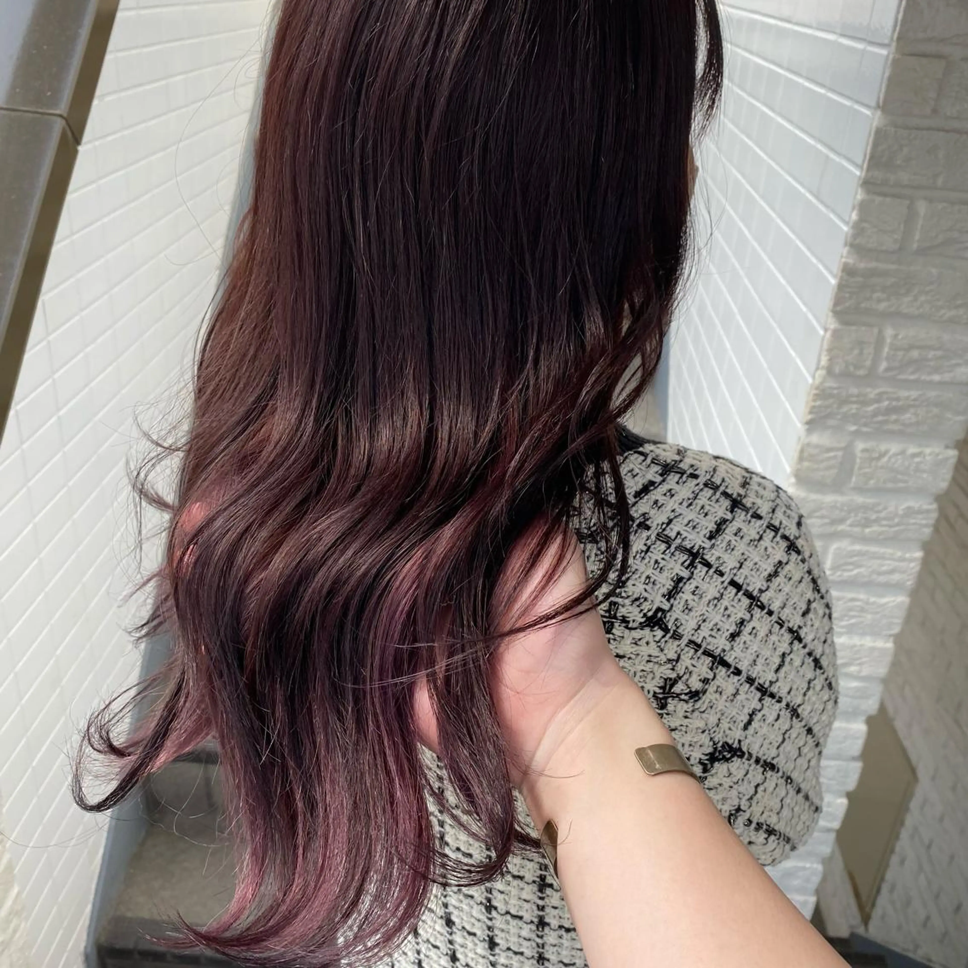 セミロング カラー ブリーチ 透明感カラー インナーカラー ピンクカラー ヘアカラー トリートメント ミモリ ユウタのヘアスタイル