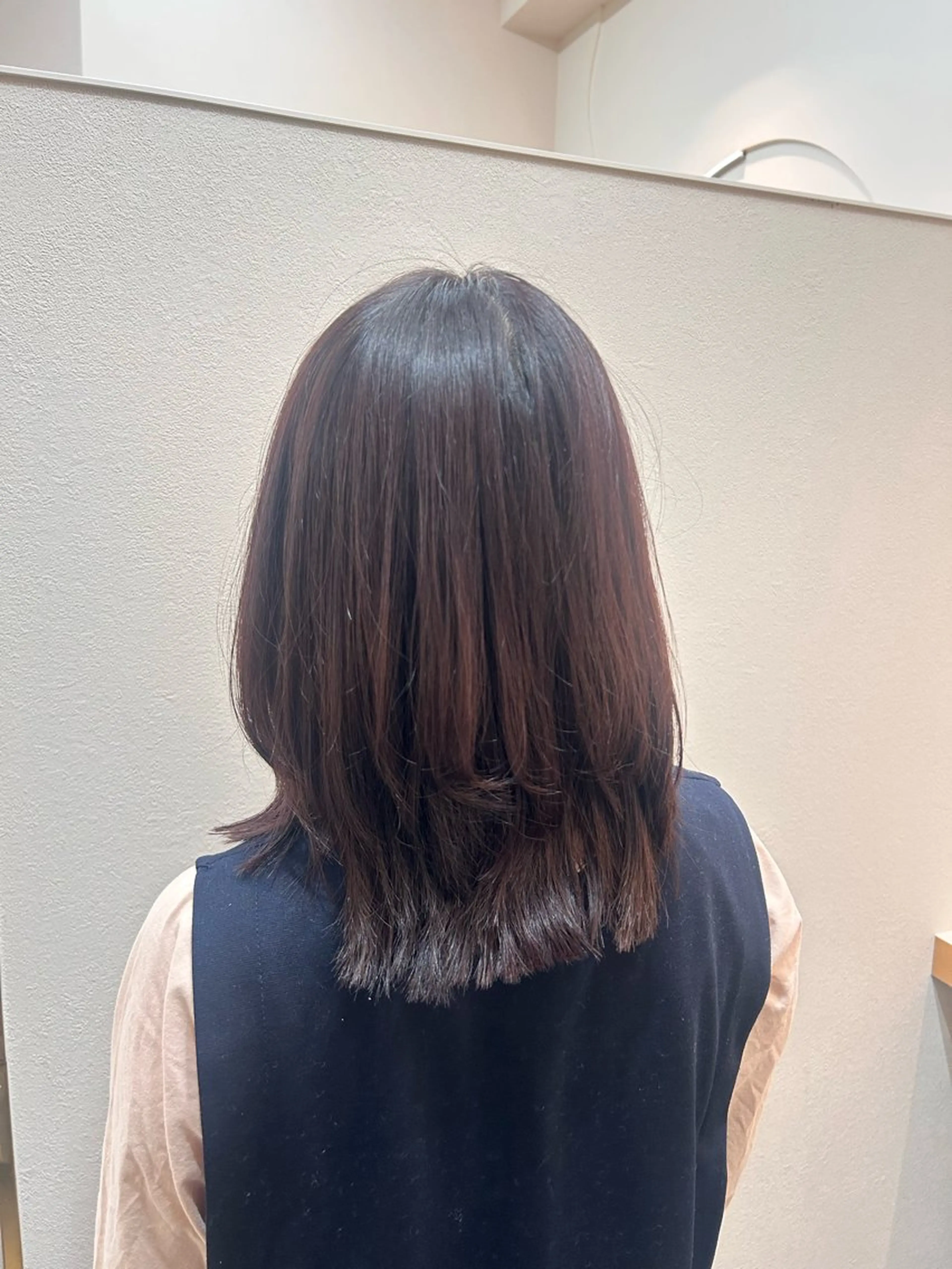 ミディアム カラー ブラウンカラー くびれヘア レイヤーカット カット ヘアカラー roan宗像店 Megumiのヘアスタイル