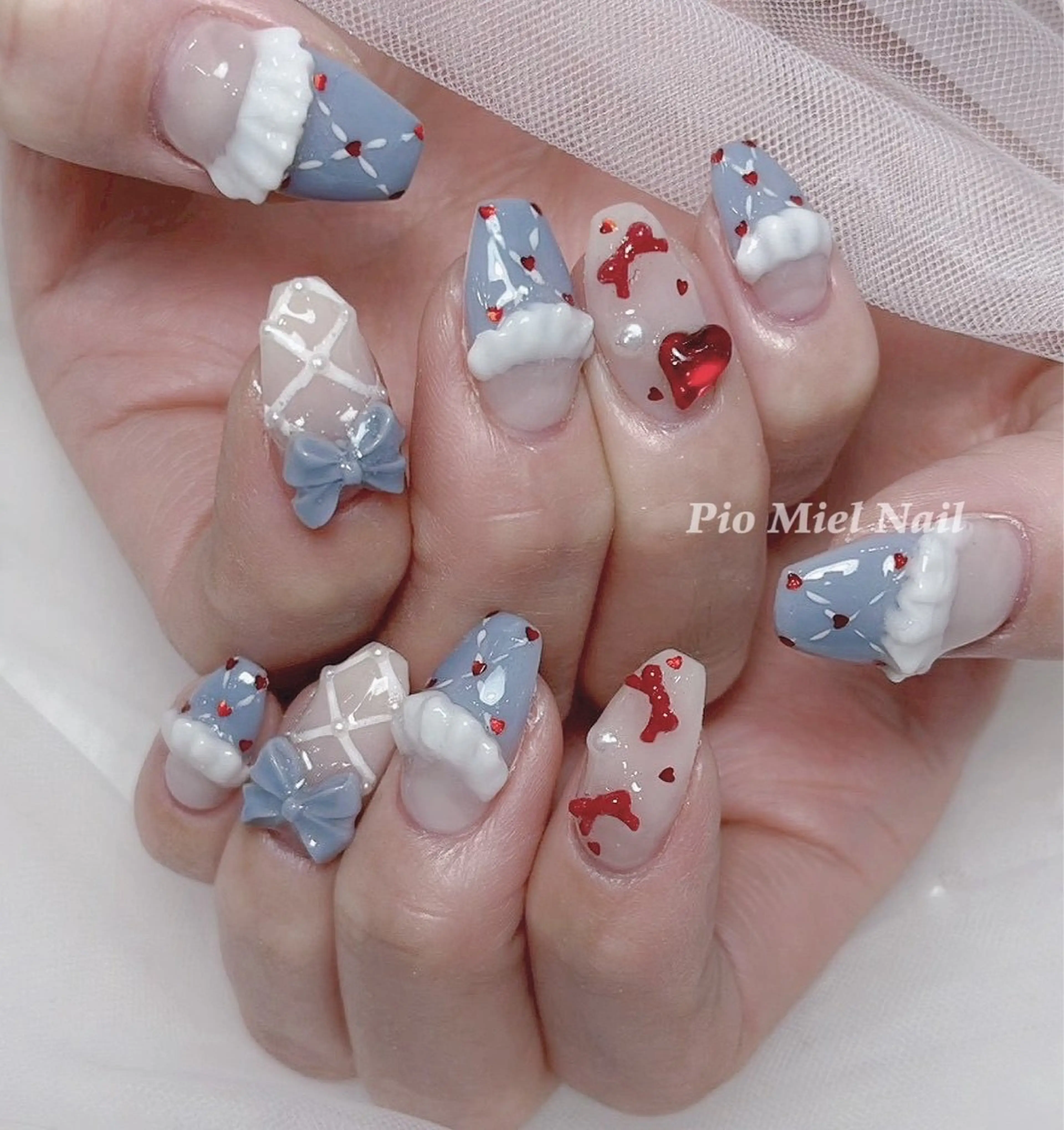 ネイル ハンドネイル HANA 長さだしのネイルデザイン