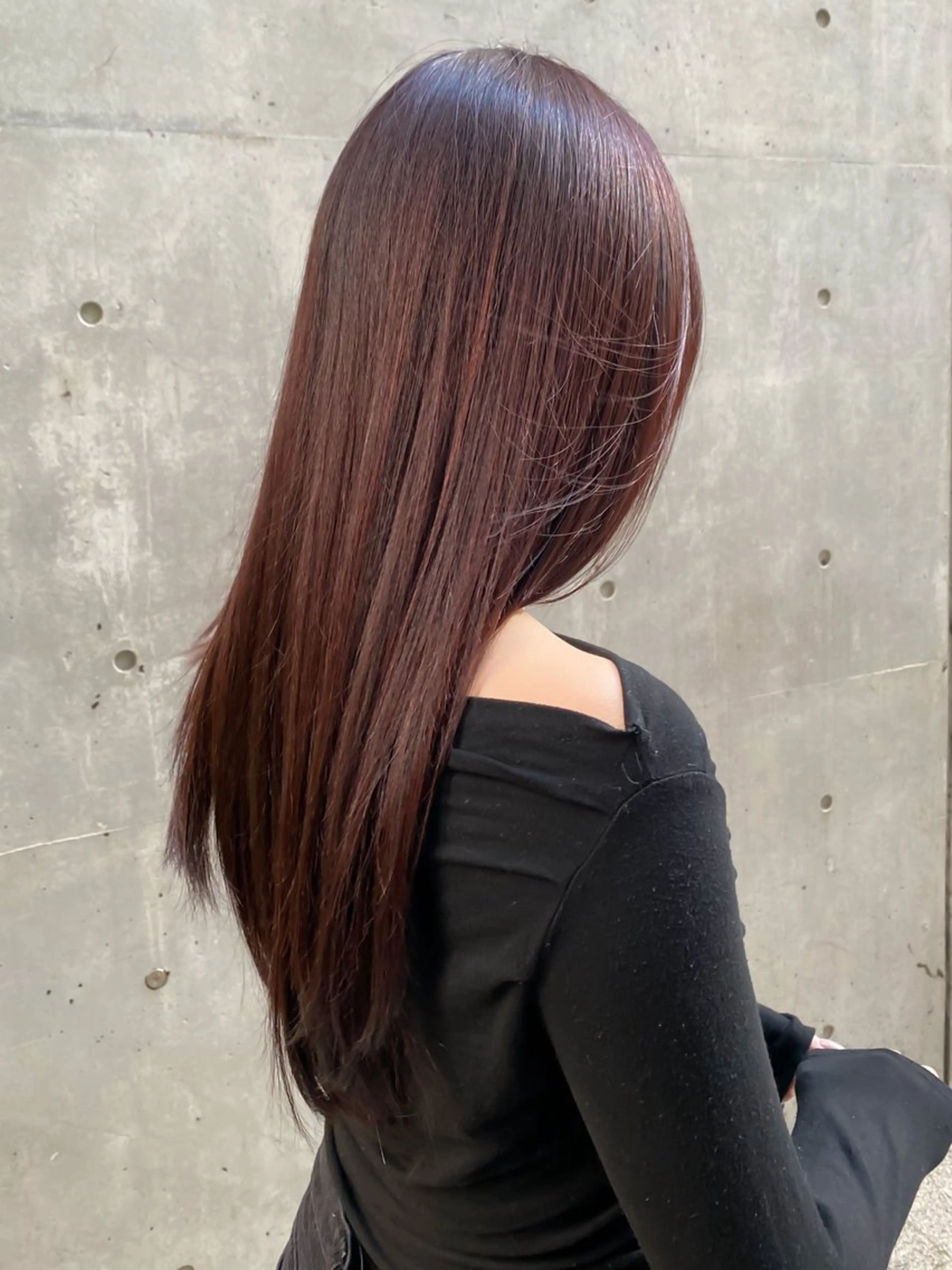 ロング カラー ブリーチ ダブルカラー ブリーチなしカラー レッドカラー カット ヘアカラー トリートメント ハッシュカット/艶感 カラー/ユウキ✨のヘアスタイル