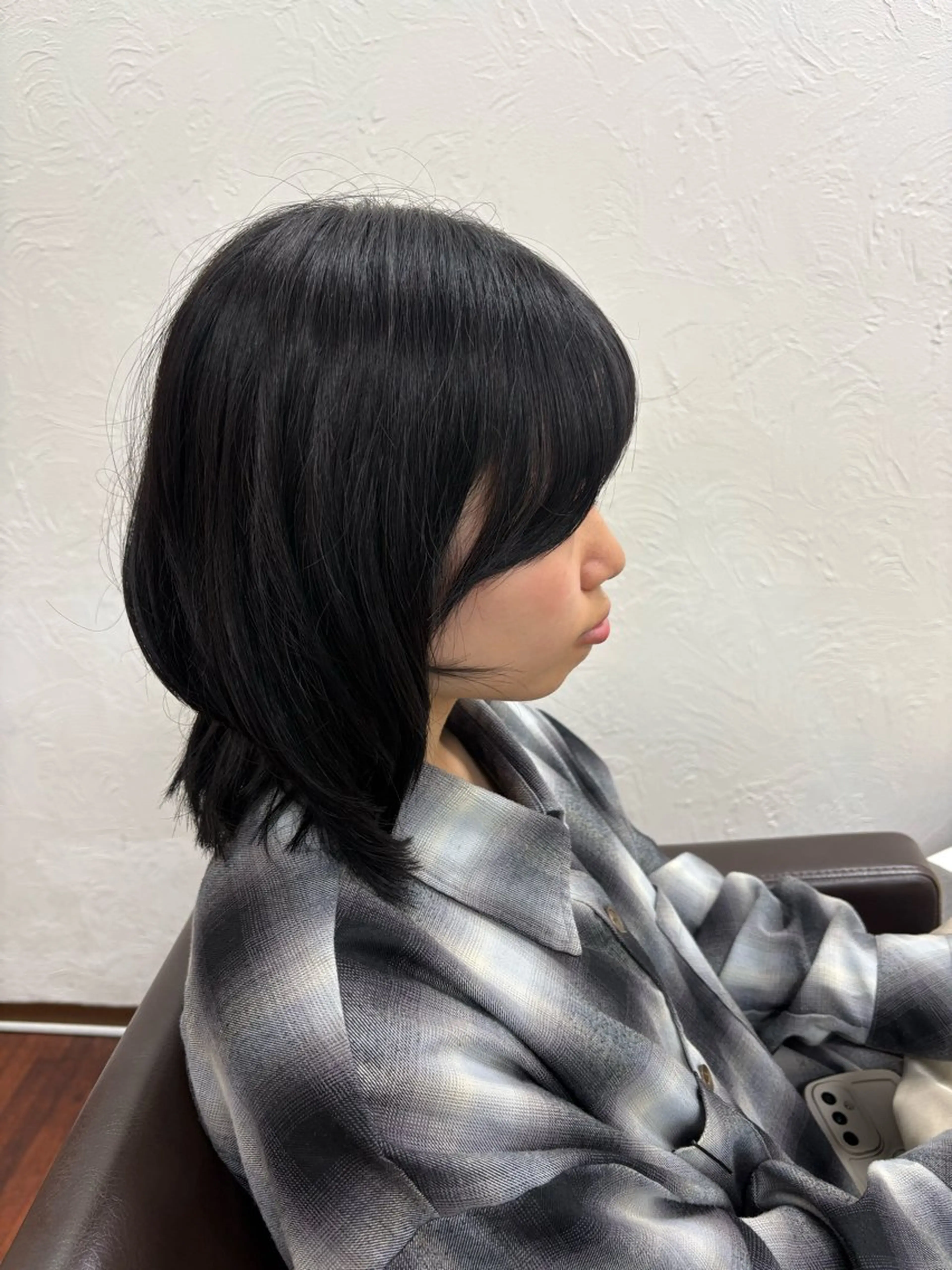ミディアム ボブ 伸ばしかけ レイヤーカット ローレイヤー カット ヘアカラー 荻 佳那子のヘアスタイル