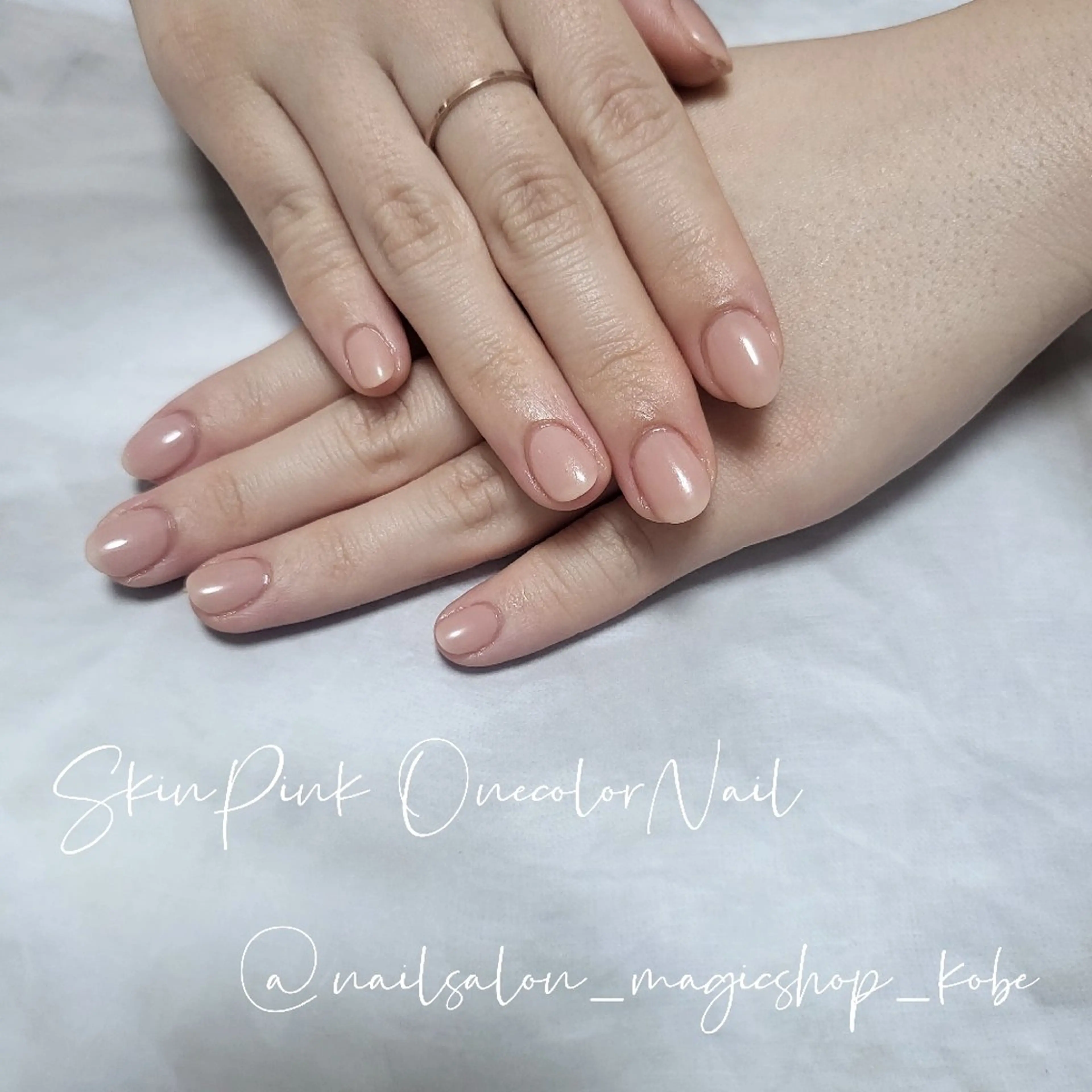 ネイル ジェルネイル オフィスネイル ワンカラーネイル ピンク ソフトジェル ハンドネイル Nailsalon MagicShopのネイルデザイン