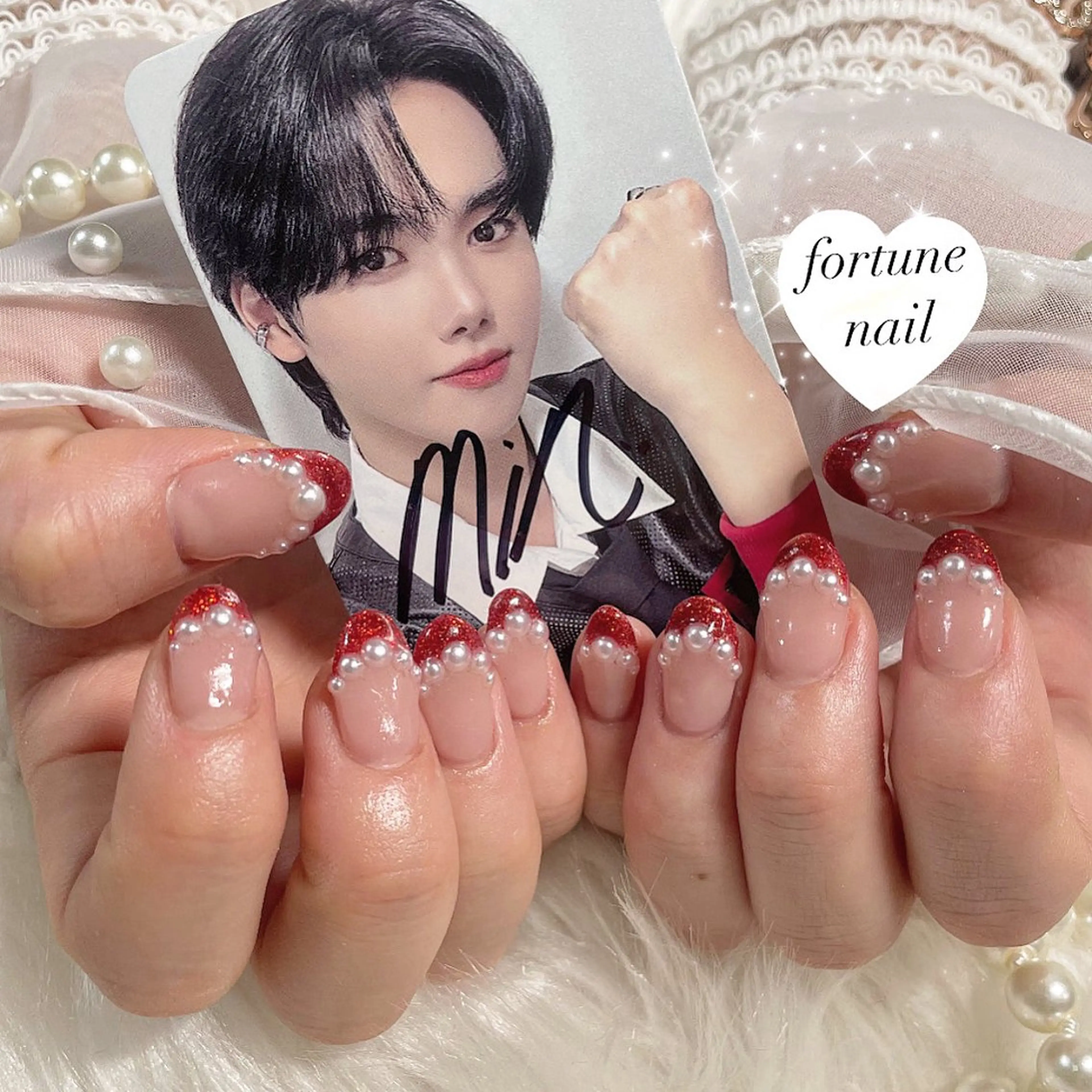 ネイル ガーリー ハート バレンタイン ワンホンネイル ハンドネイル ☆saori ☆のネイルデザイン