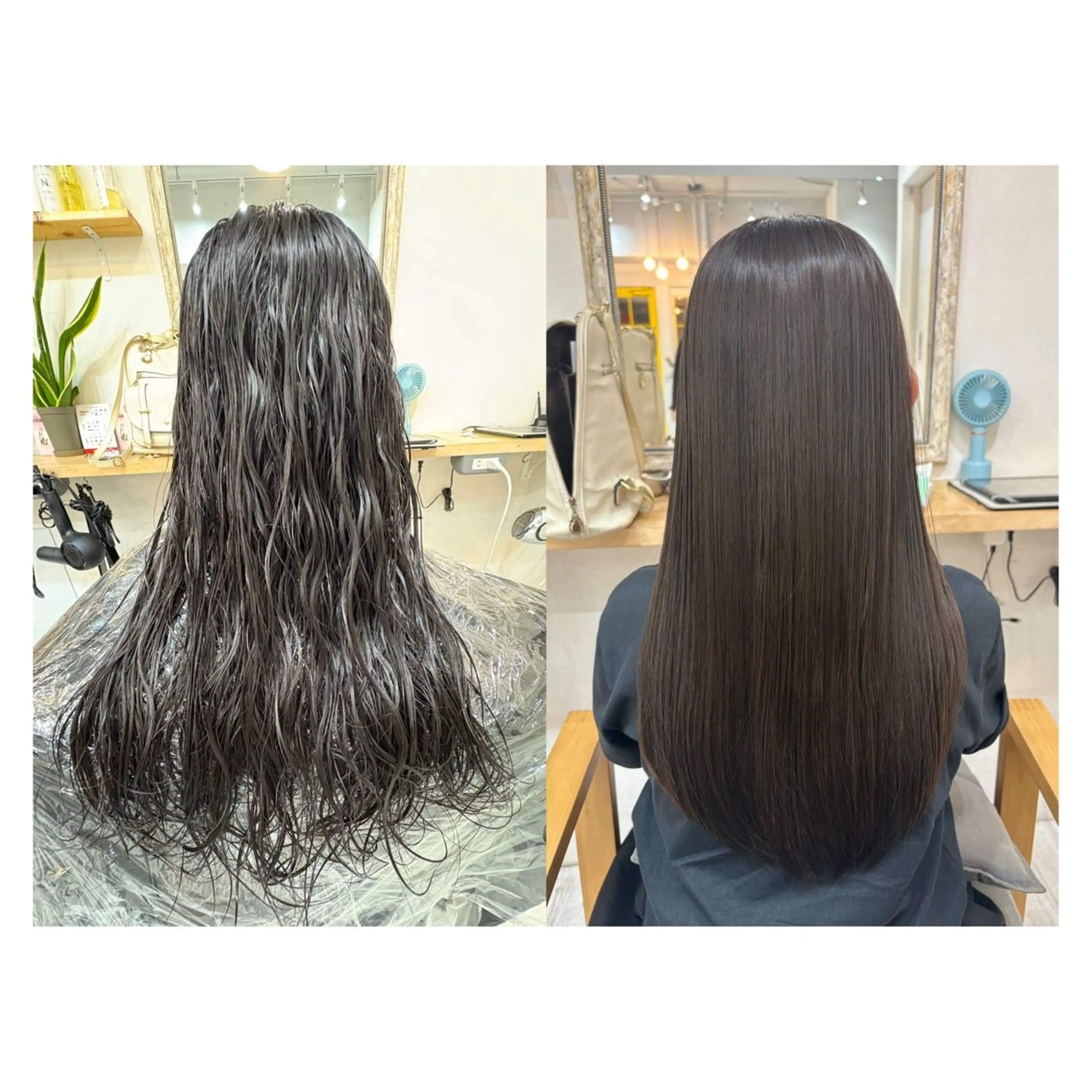 ロング レイヤーカット・ 縮毛矯正 星野のヘアスタイル