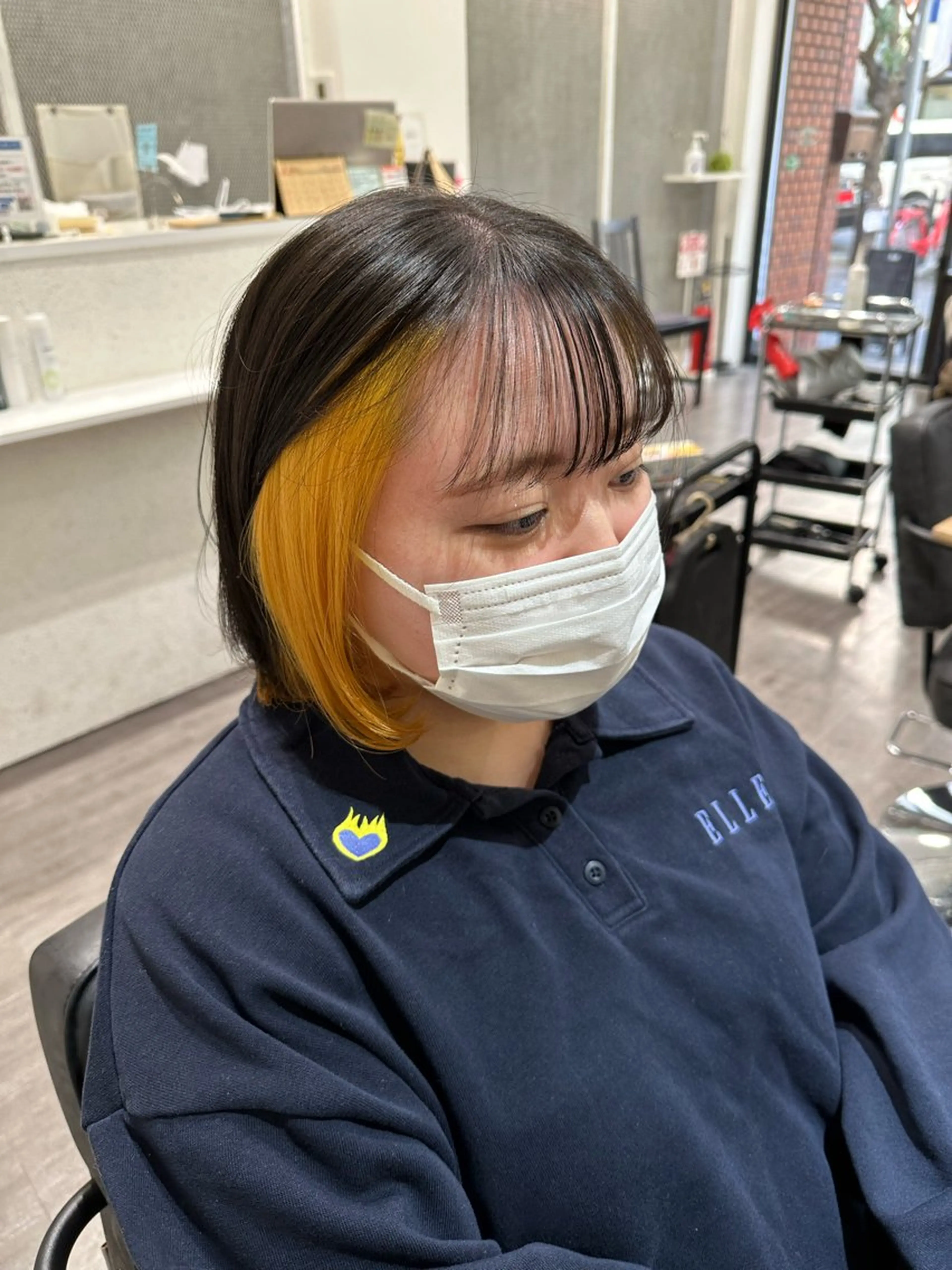 ミディアム カラー イエローカラー 艶髪レイヤー上田 紗也🇰🇷💗のヘアスタイル