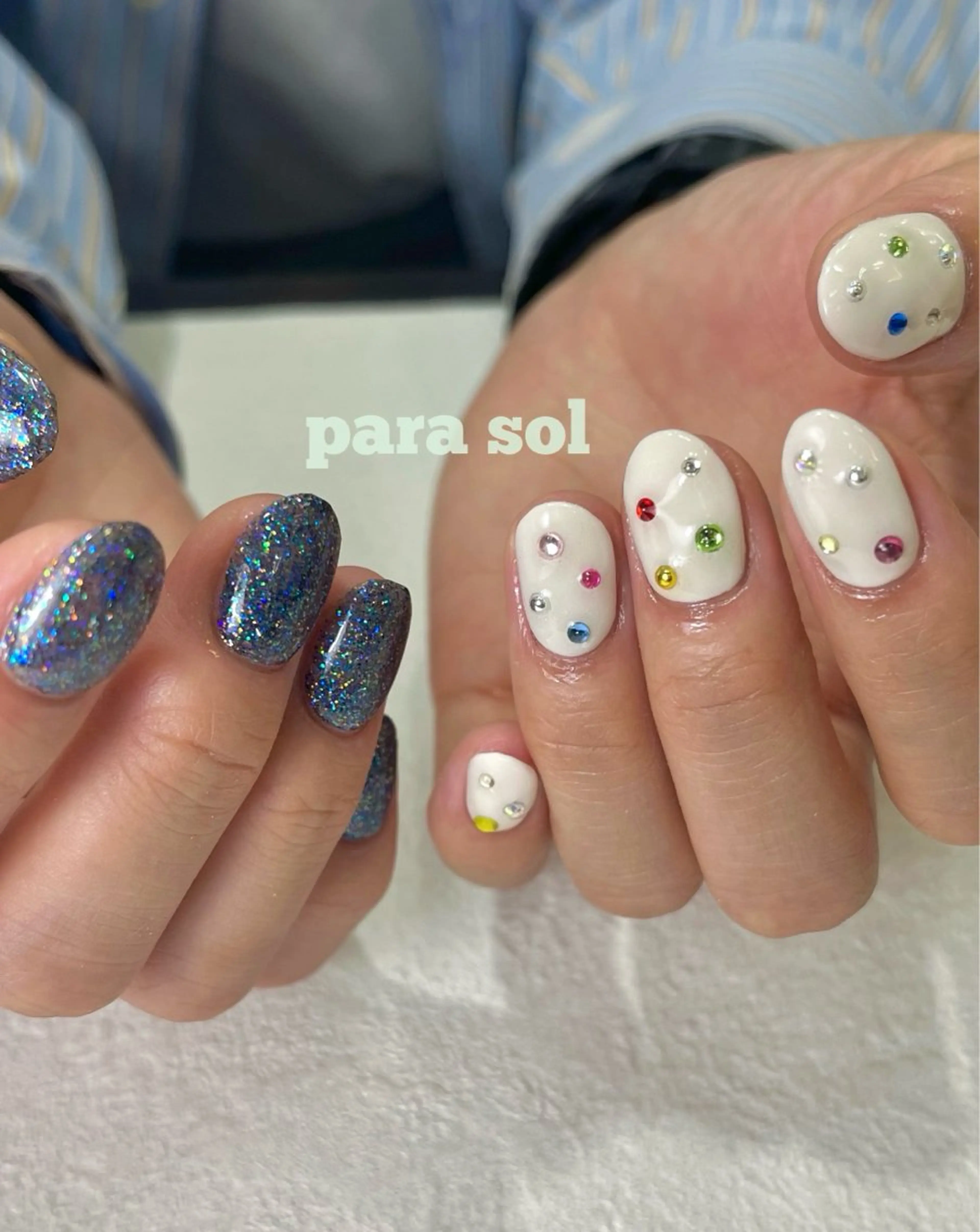 ネイル ジェルネイル キラキラネイル ラメ(グリッター) ワンカラーネイル パラジェル ハンドネイル フットネイル Para Sol nail　Maoのネイルデザイン