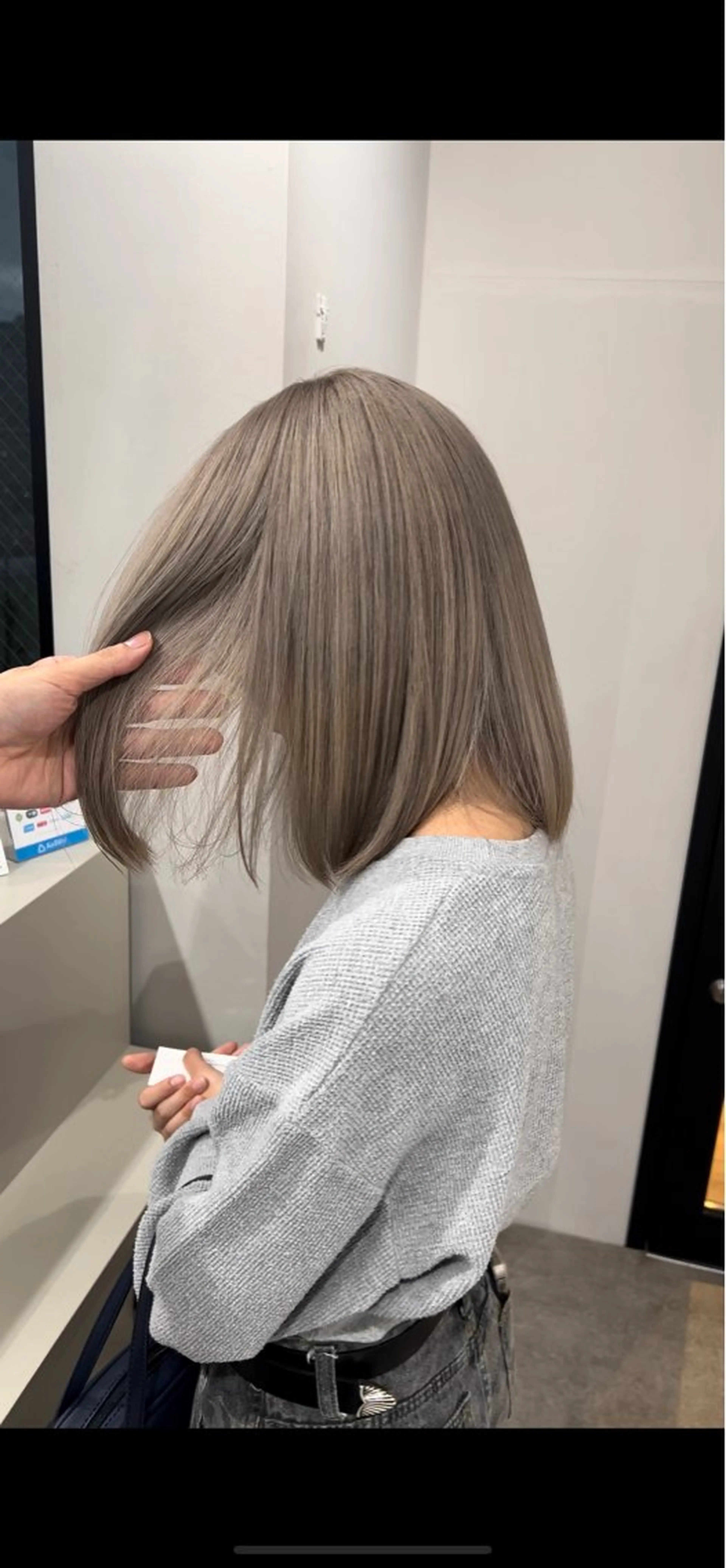 ミディアム カラー ブリーチ 透明感カラー バレイヤージュ /ハイライト/もときのヘアスタイル