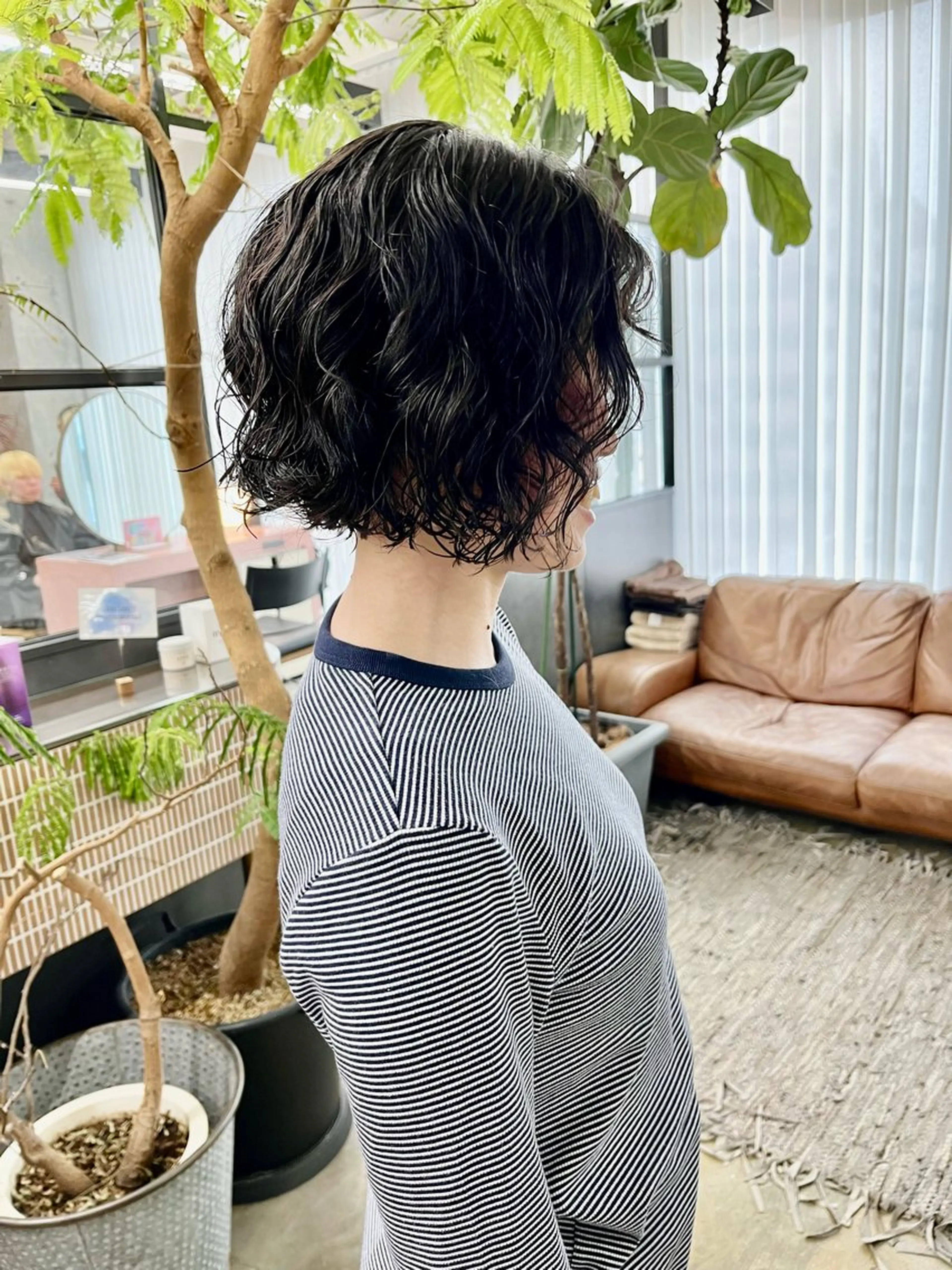 ミディアム カラー パーマ ミディアムパーマ カット ヘアカラー パーマ 小木曽智美 /ボブ/ショートのヘアスタイル