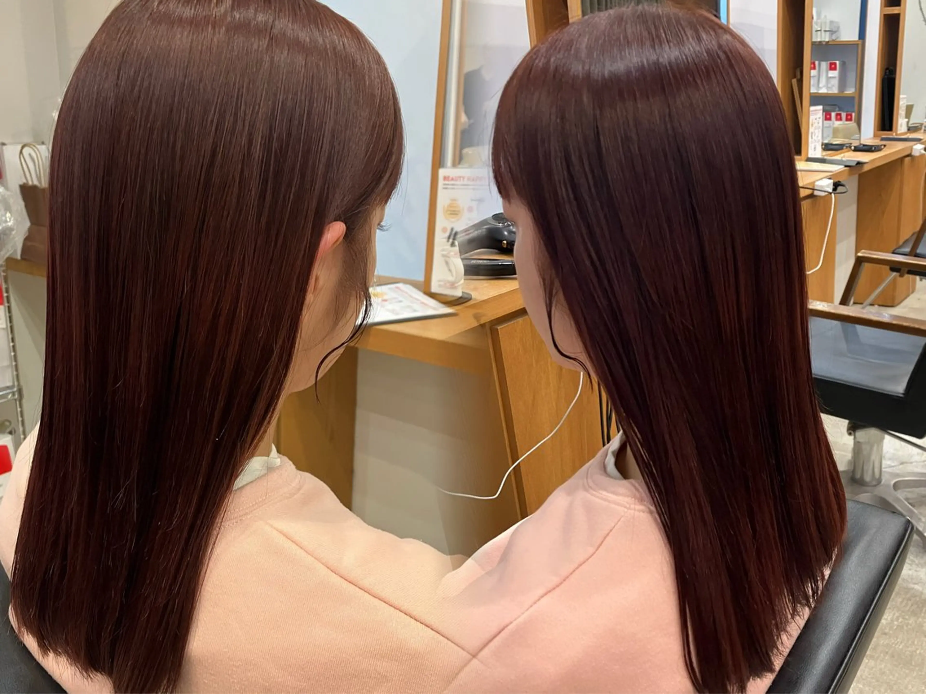 ロング カラー ブラウンカラー ピンクカラー ピンクブラウン 髪質改善 トリートメント riru/髪質改善/ 透明感カラーのヘアスタイル