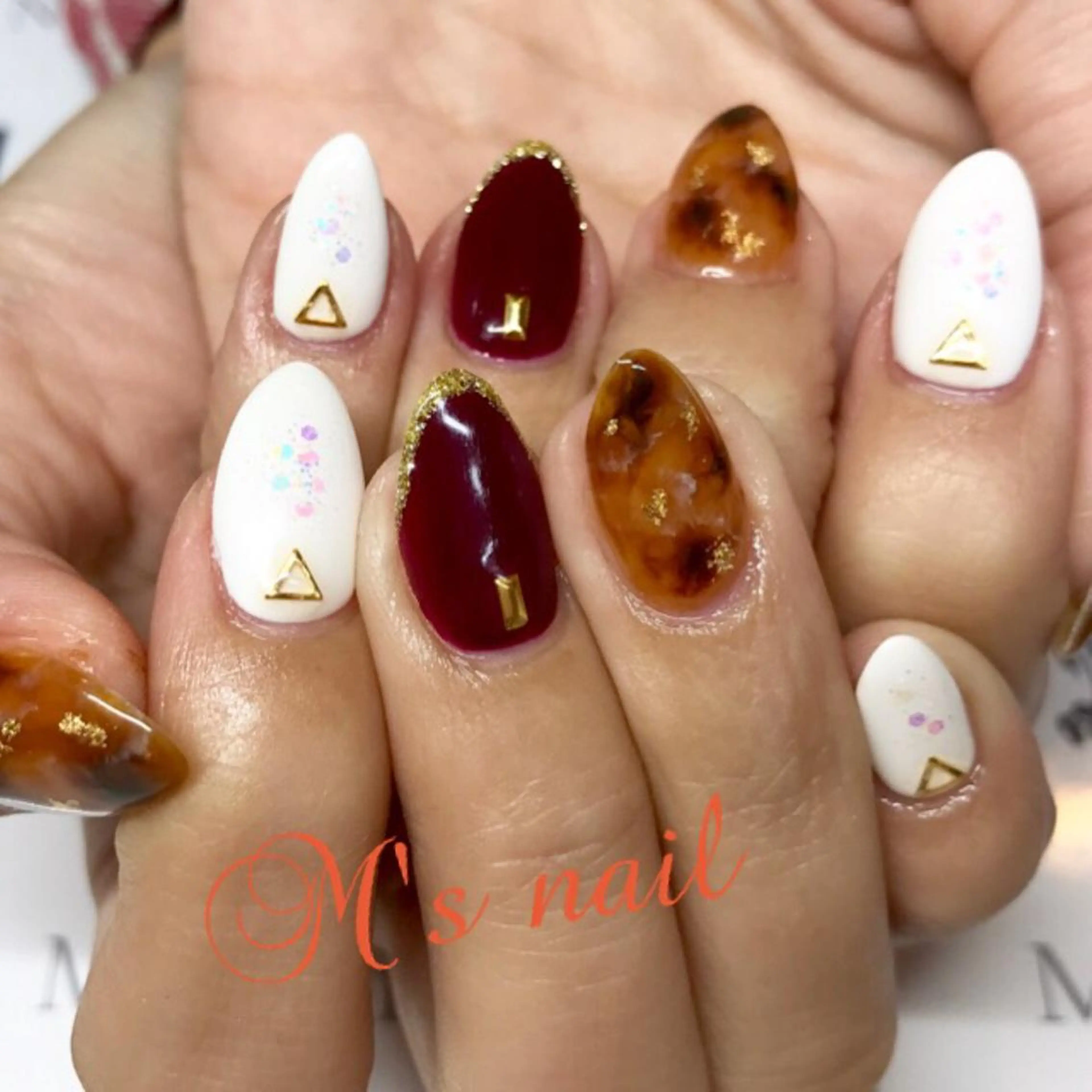 ネイル べっ甲ネイル M's nail ..高幡不動のネイルデザイン