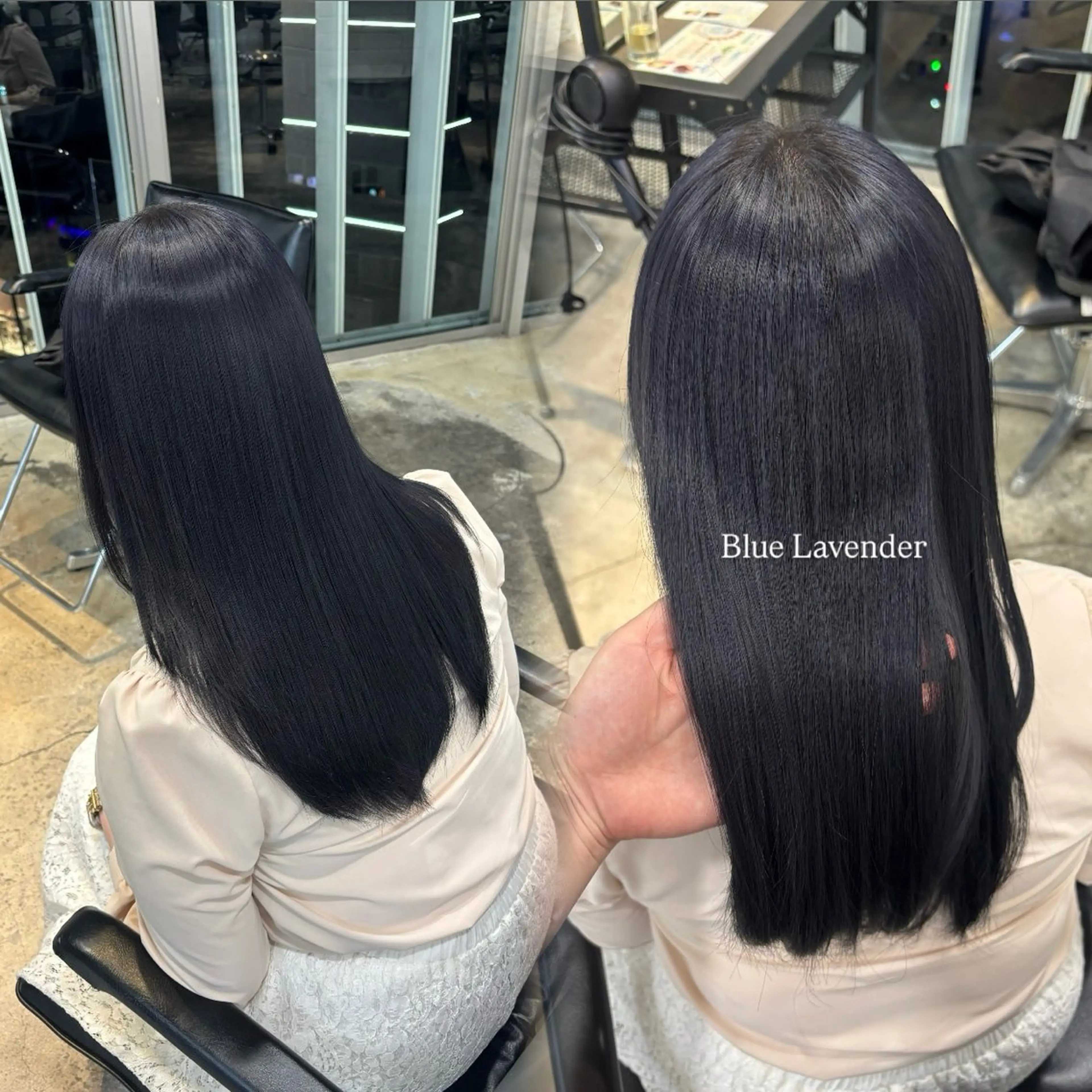 ロング カラー ブリーチ ブルーカラー ブルーラベンダー ラベンダーカラー レイヤー sala 推しカラー職人🎀のヘアスタイル