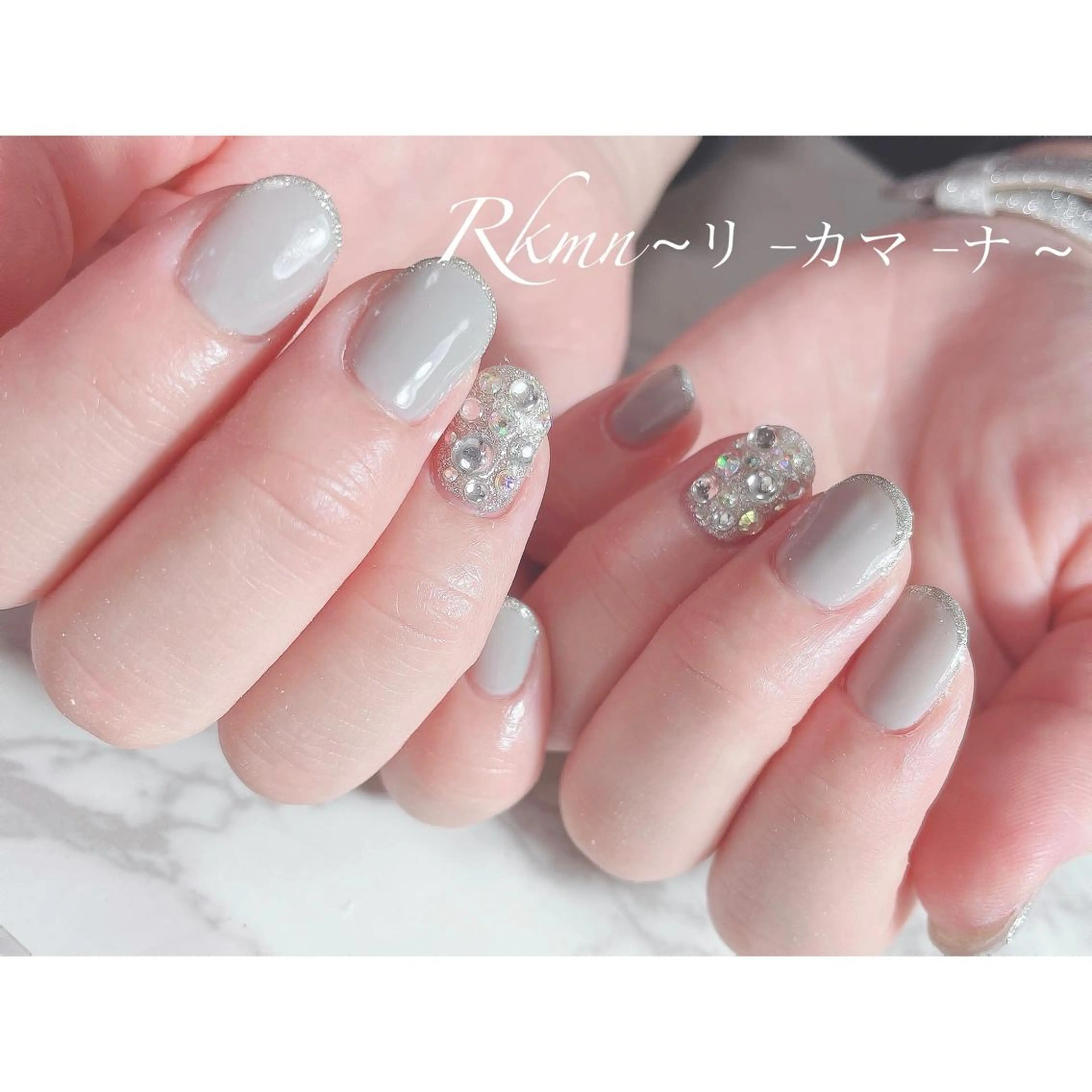 ネイル アートネイル フレンチネイル ジェルネイル グラデーション ラメ(グリッター) ハンドネイル フットネイル ハンドケア Rkmn ~リ-カマ-ナ~のネイルデザイン