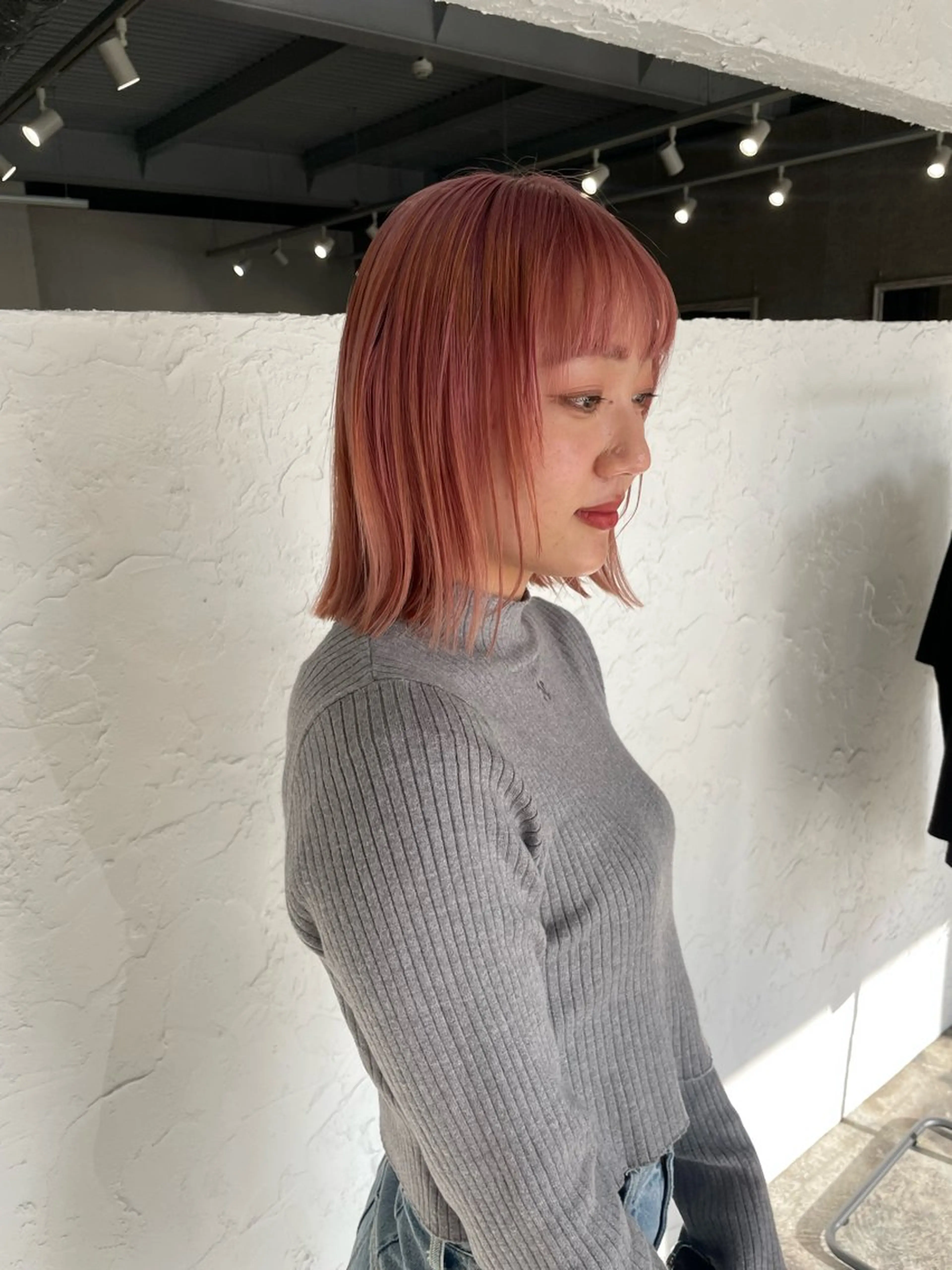 ミディアム カラー ブリーチ ケアブリーチ ハイトーンカラー ピンクカラー カット ヘアカラー トリートメント shiba tomomiのヘアスタイル