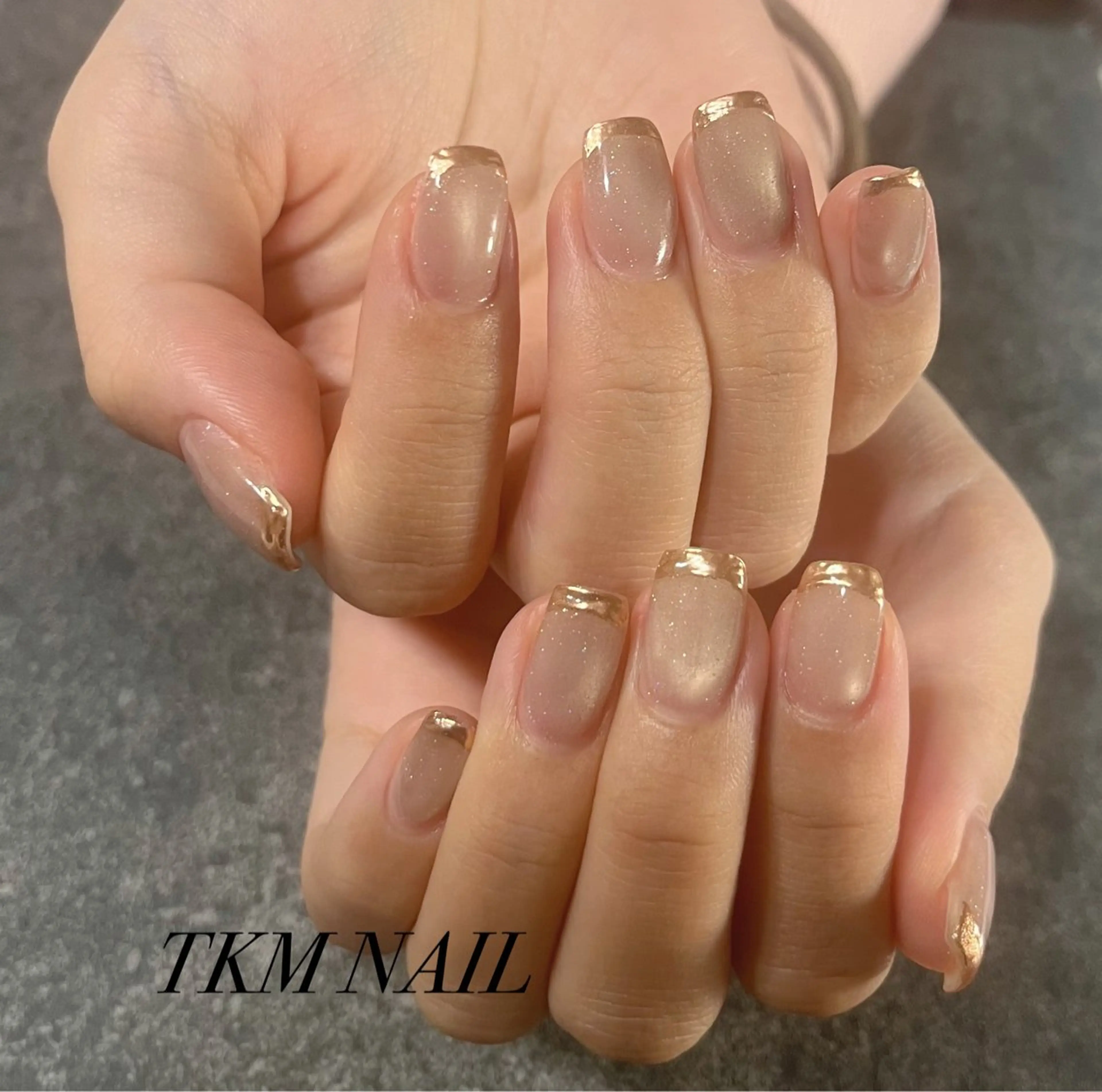 ネイル フレンチネイル ゴージャス ______ TKM  NAILのネイルデザイン